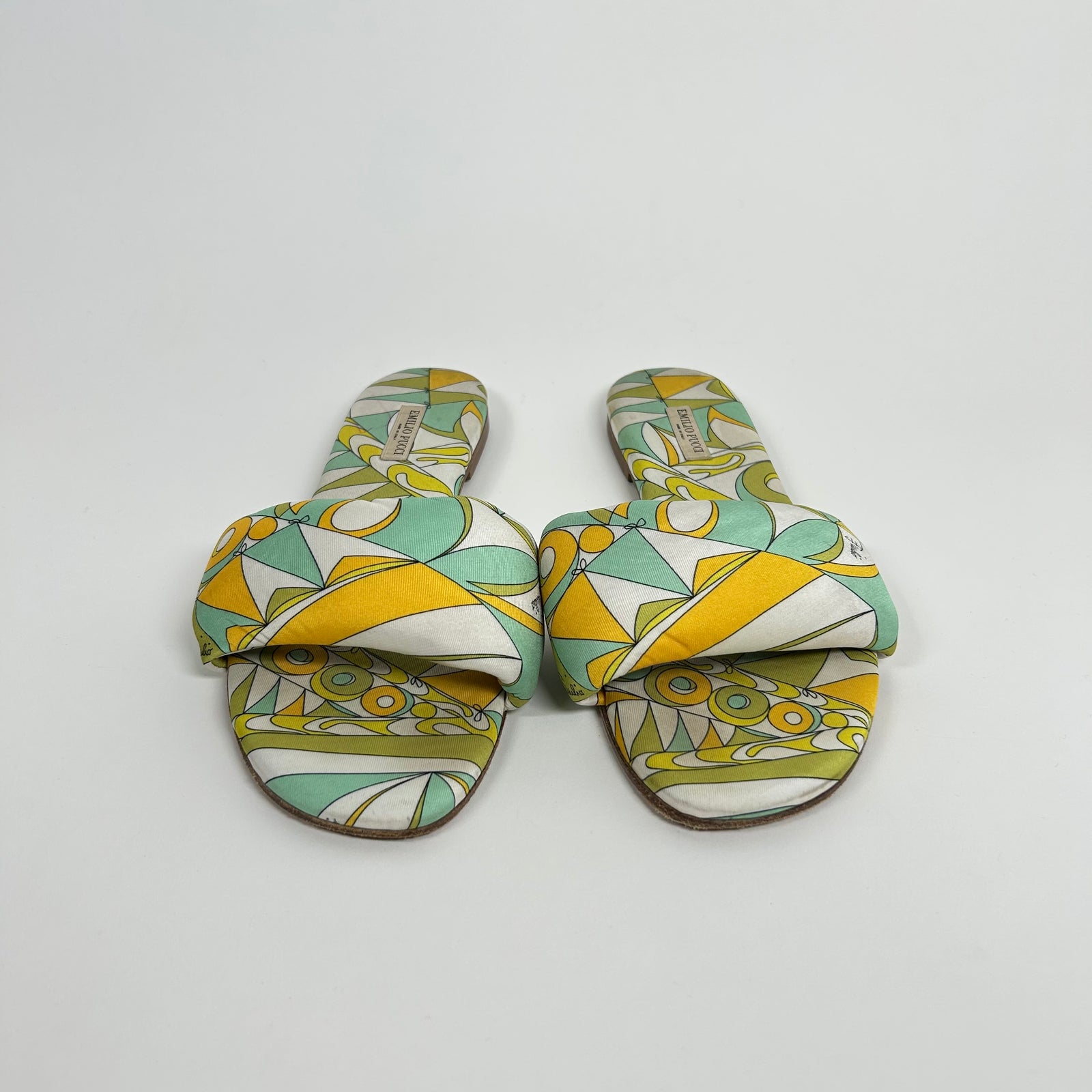 Emilio Pucci Green Bandierine Sandals Size 38.5