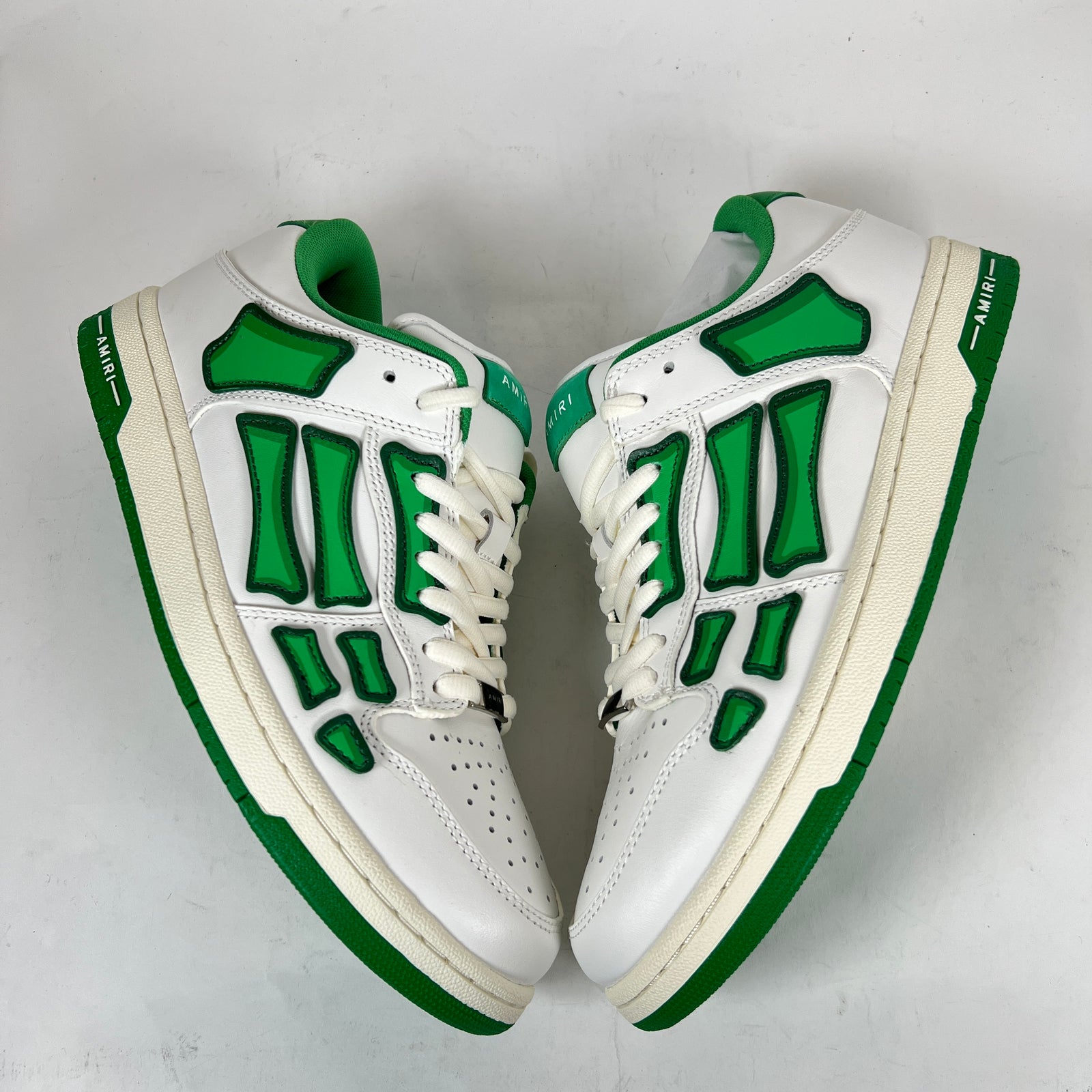 Amiri White/Green Chunky Skel Low-Top Sneaker Size 42
