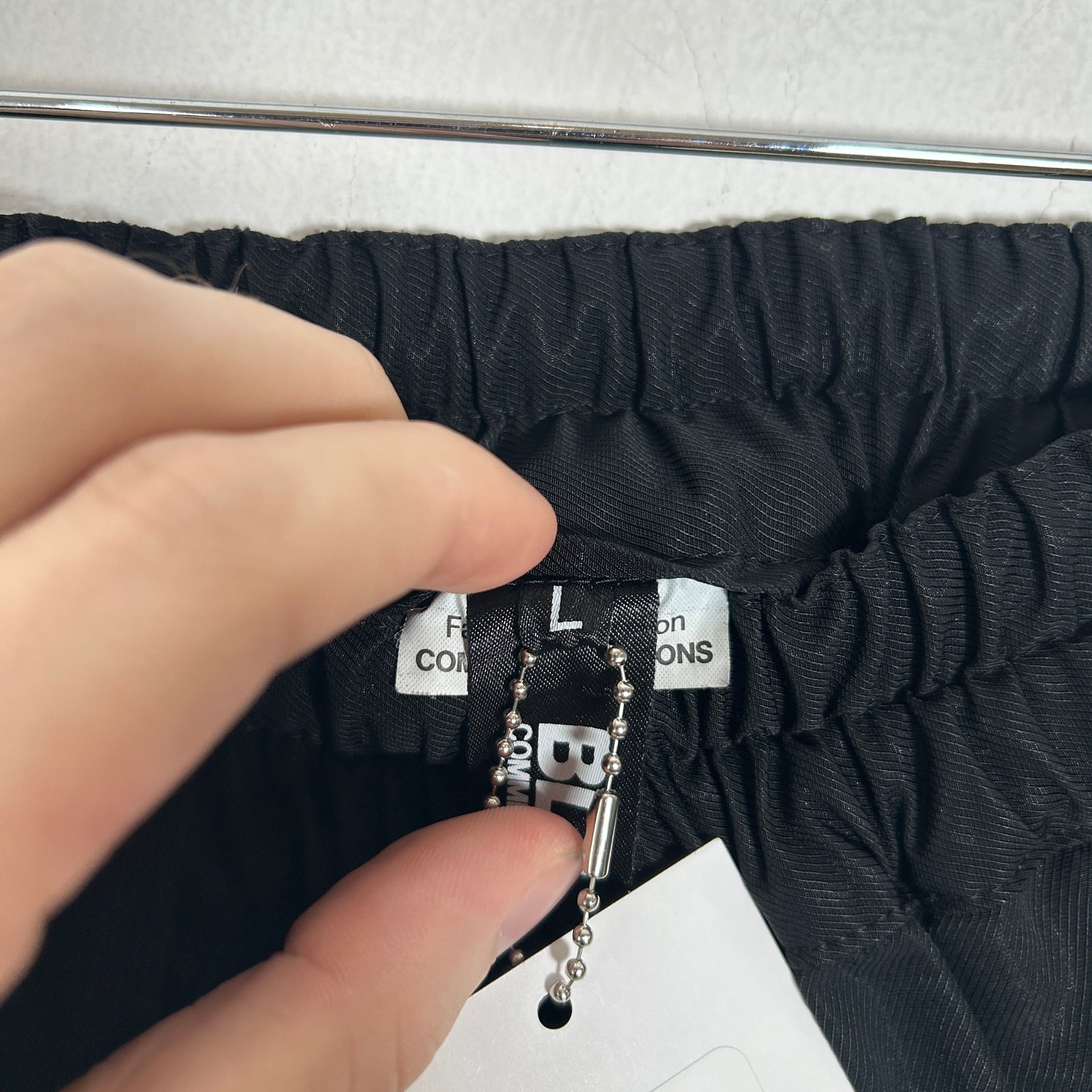 CDG Black Zipper Seam Pants Size L