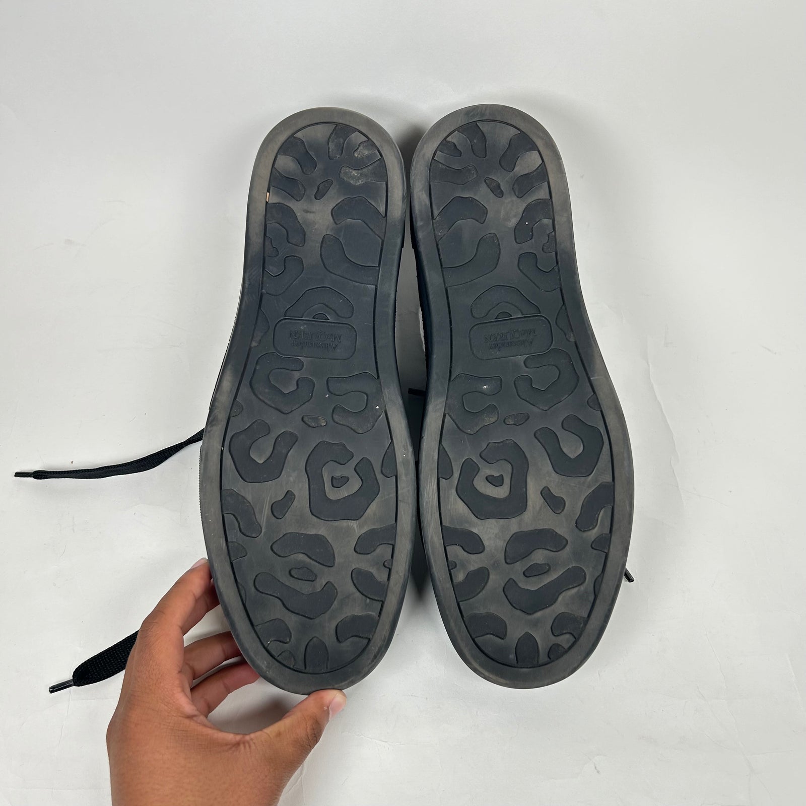 Alexander McQueen Black Glitter Low Sneaker Size 12