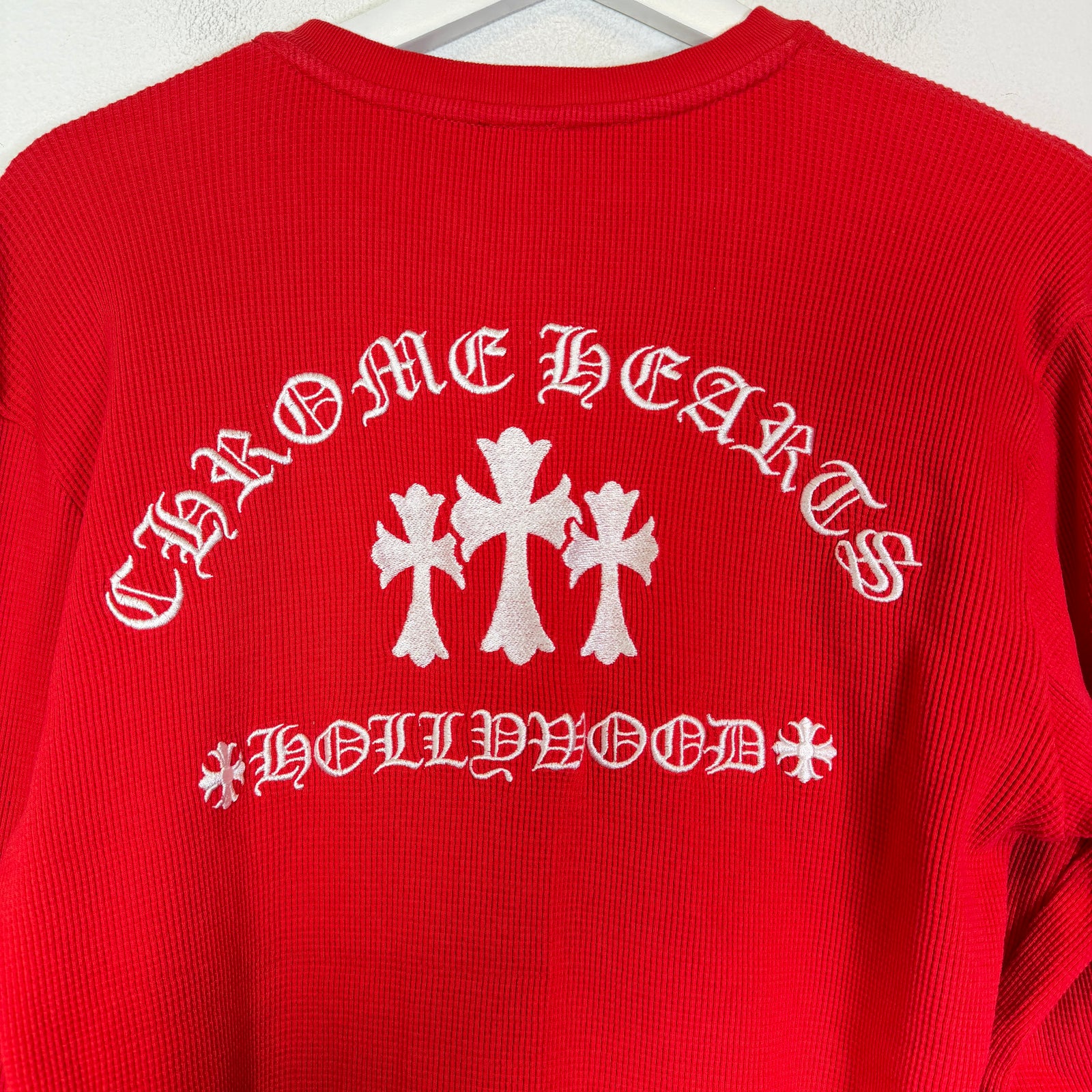 Chrome Hearts Triple Cross Embroidered Thermal Henley