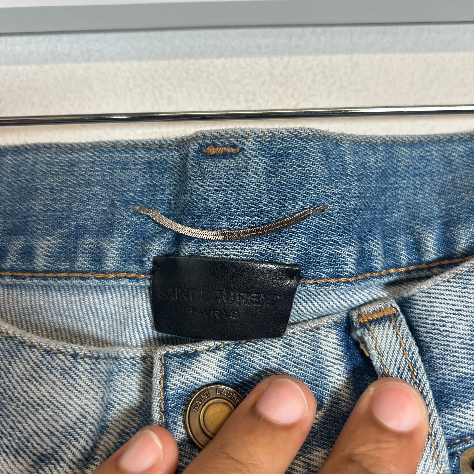 Saint Laurent D02 Lightwash Distressed Jeans Size 31