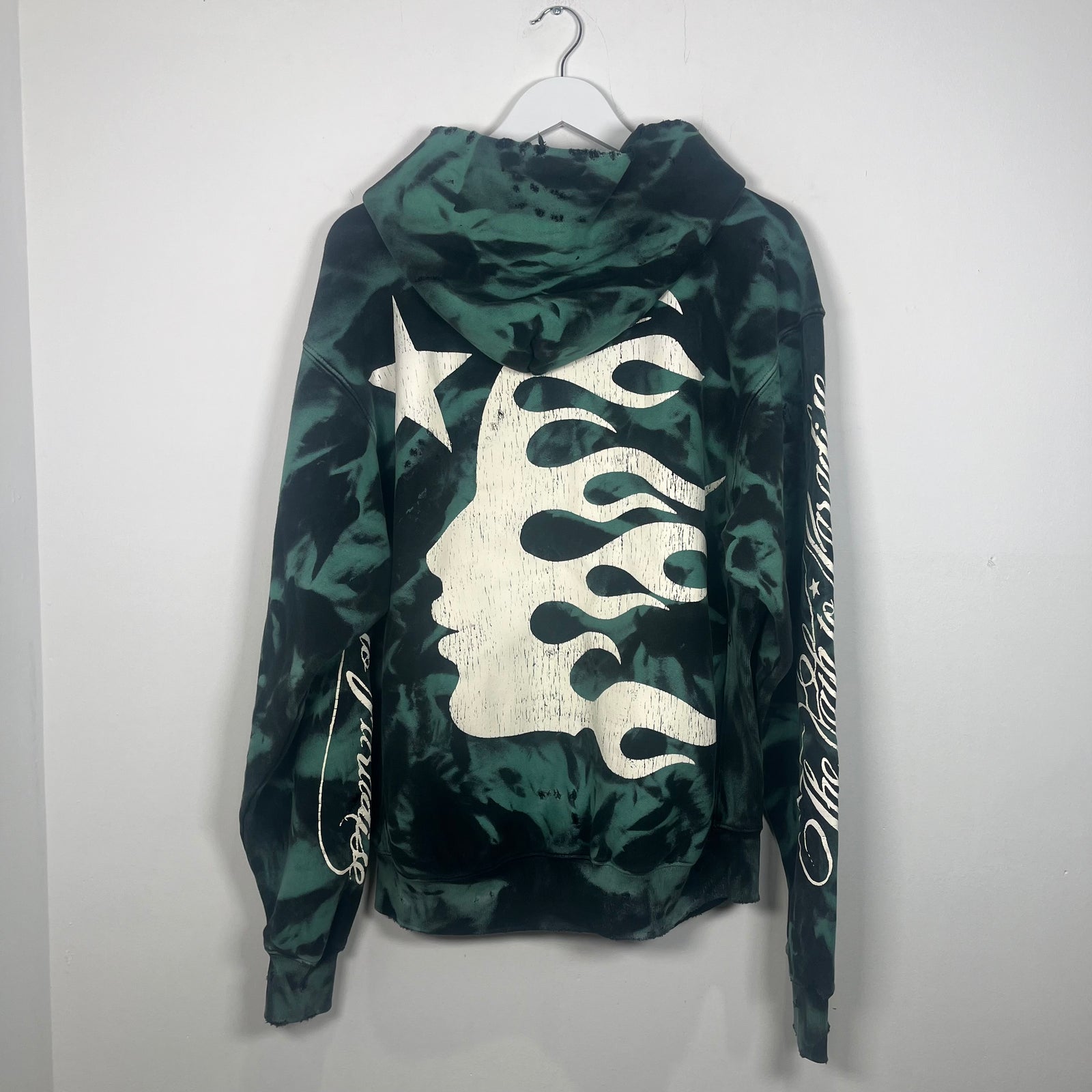 Hellstar 'No Guts' Lava Marble Green Hoodie Size XS