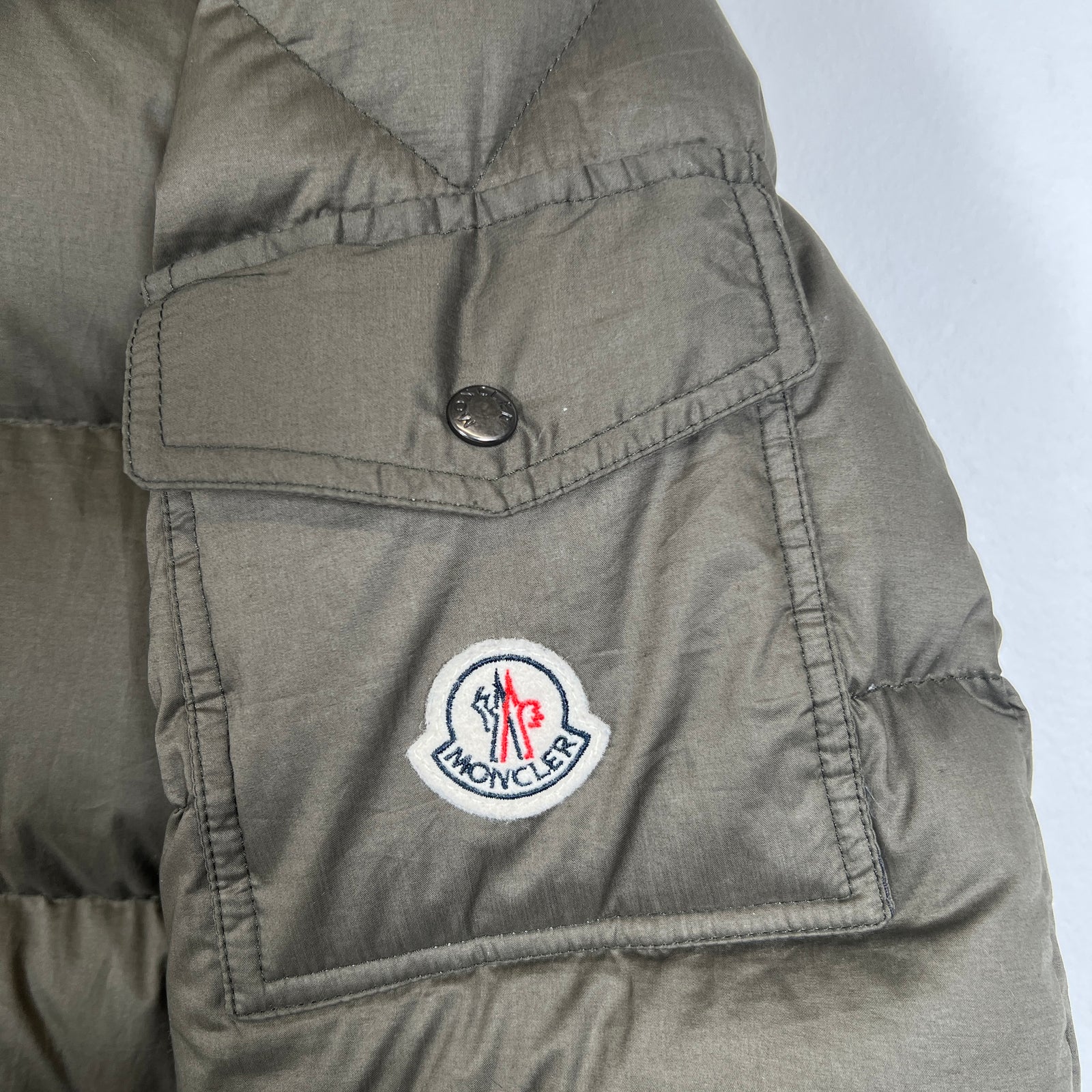 Moncler Olive Mayaf Hooded Fur Jacket Size 4