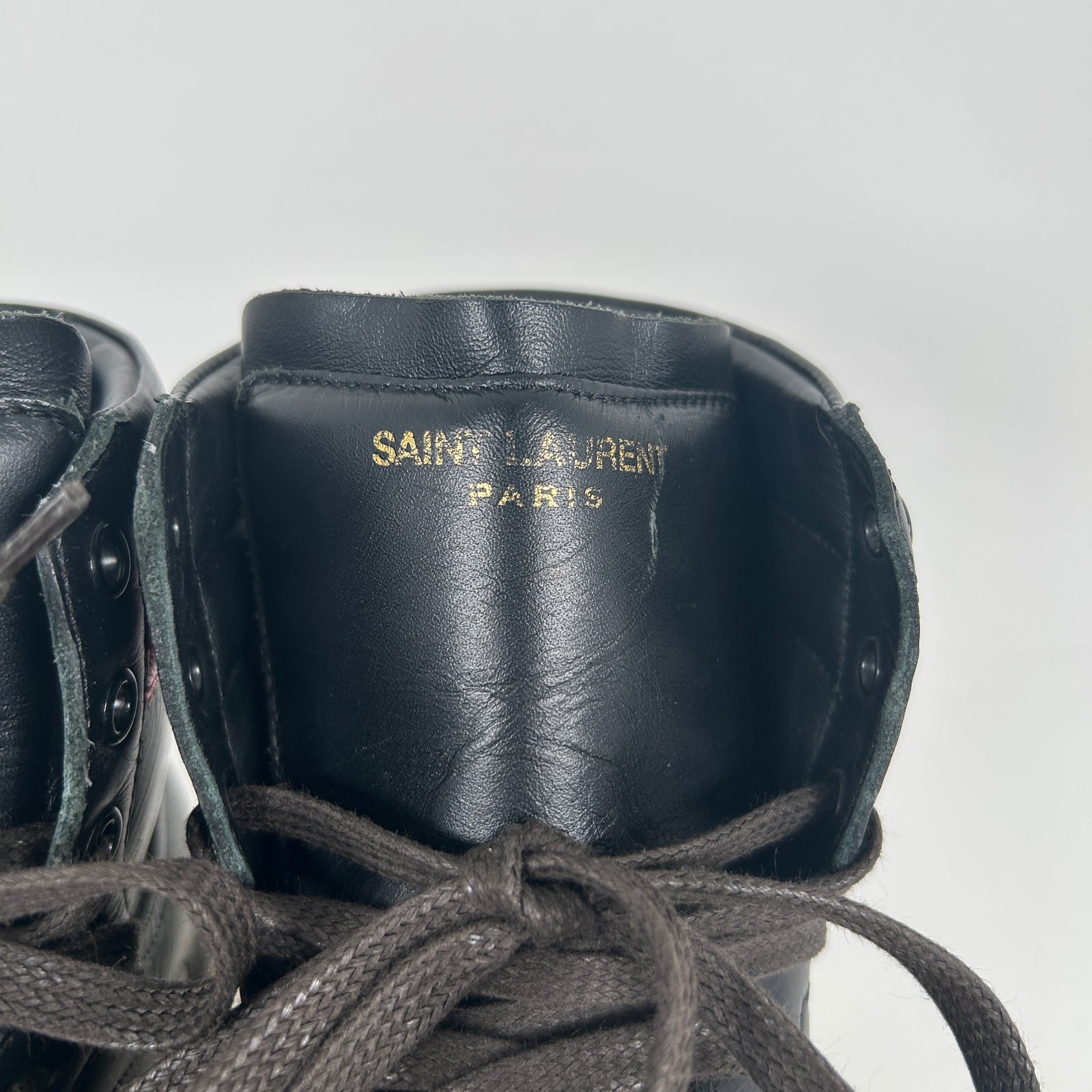 Saint Laurent Black/Red Metallic SL/10 Hightop Sneaker Size 7
