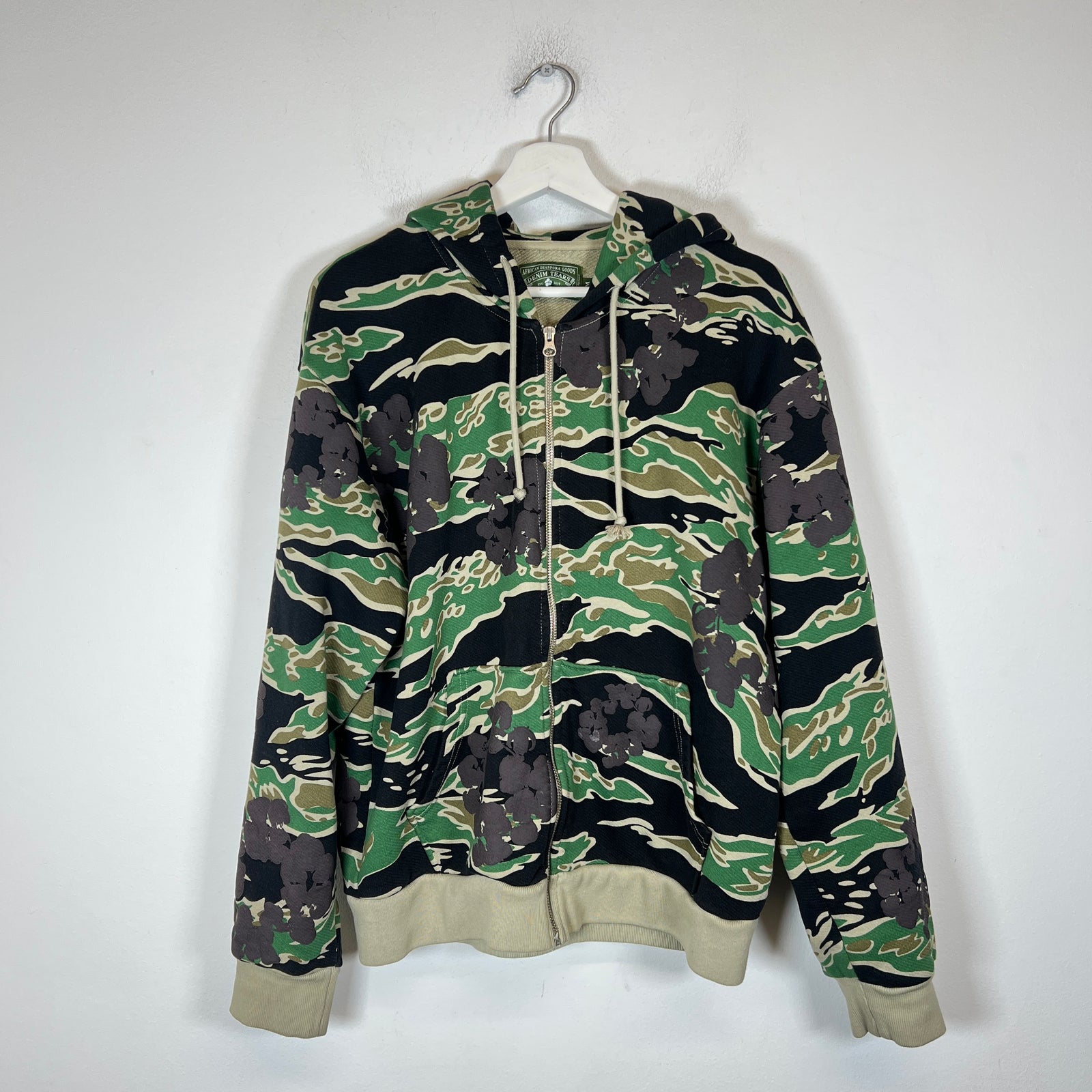 Denim Tears Green Tiger Camo Wreath Zip-Up Size M