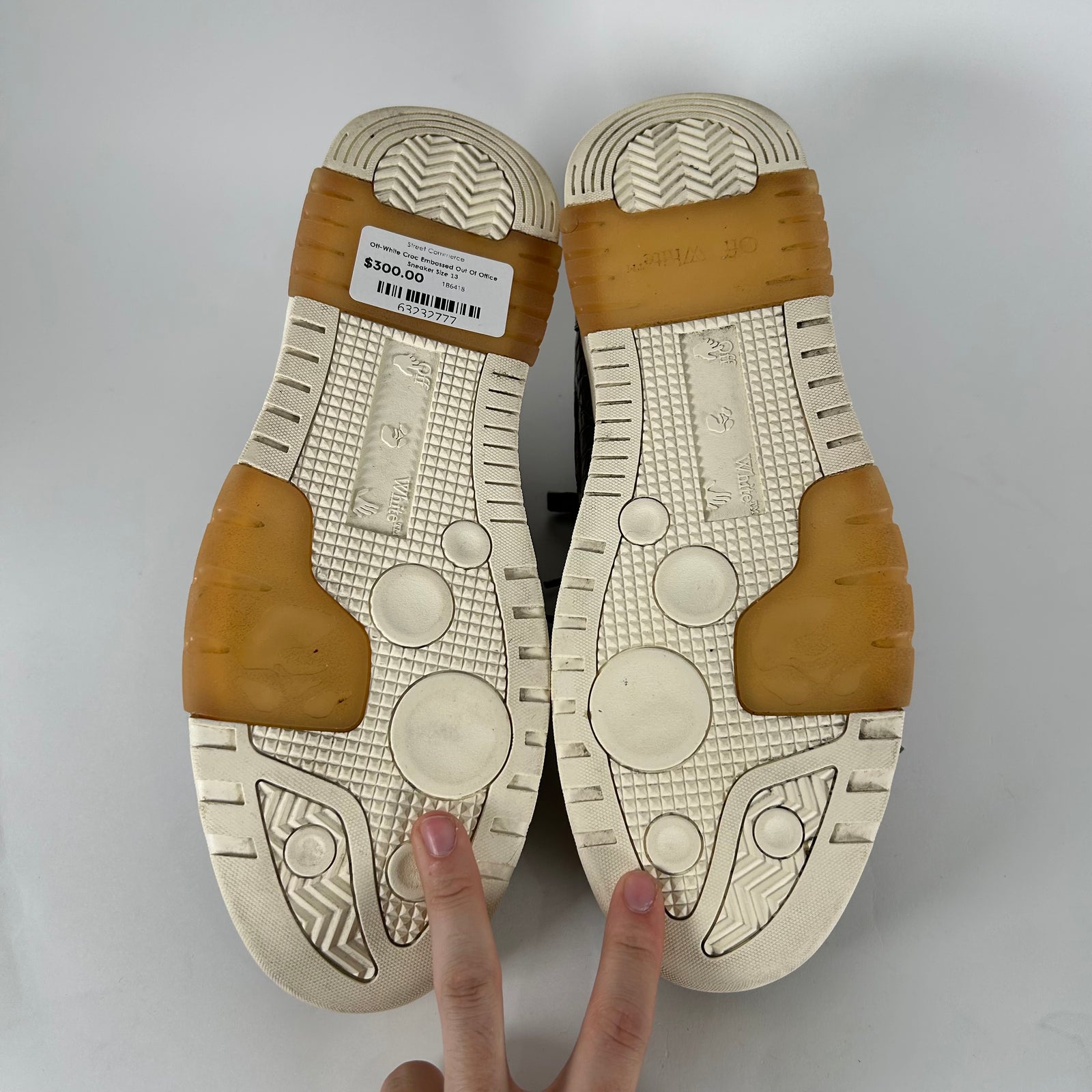 Off-White Croc Embossed Out Of Office Sneaker Size 13