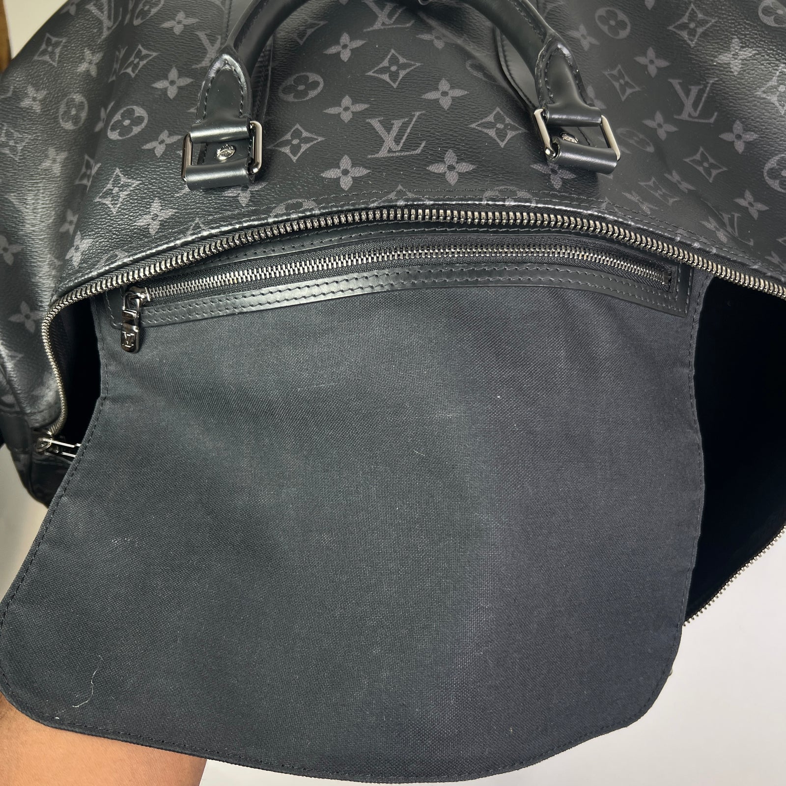 Louis Vuitton Eclipse Monogram Keepall Bandouliere 55