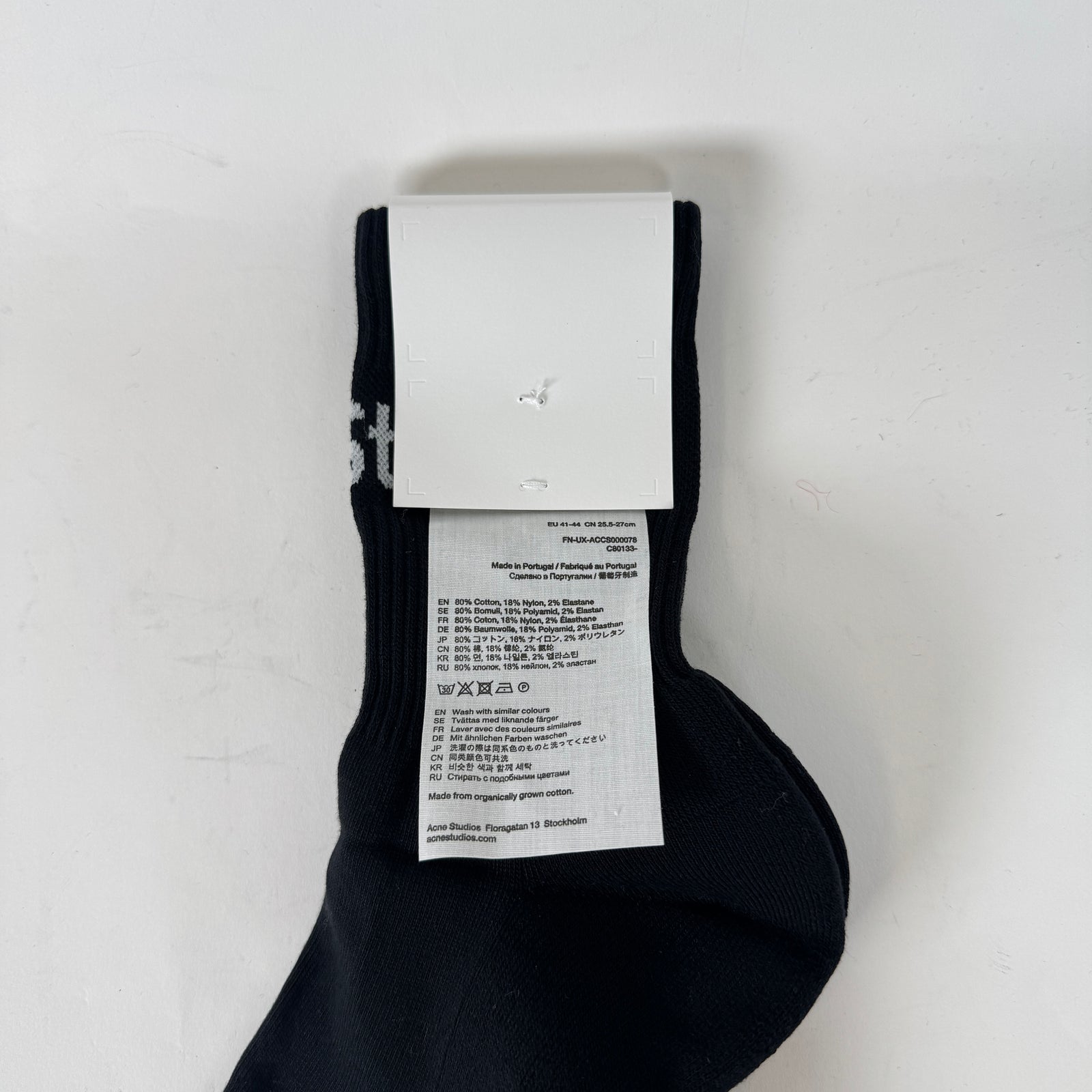 Acne Studios Black Logo Socks