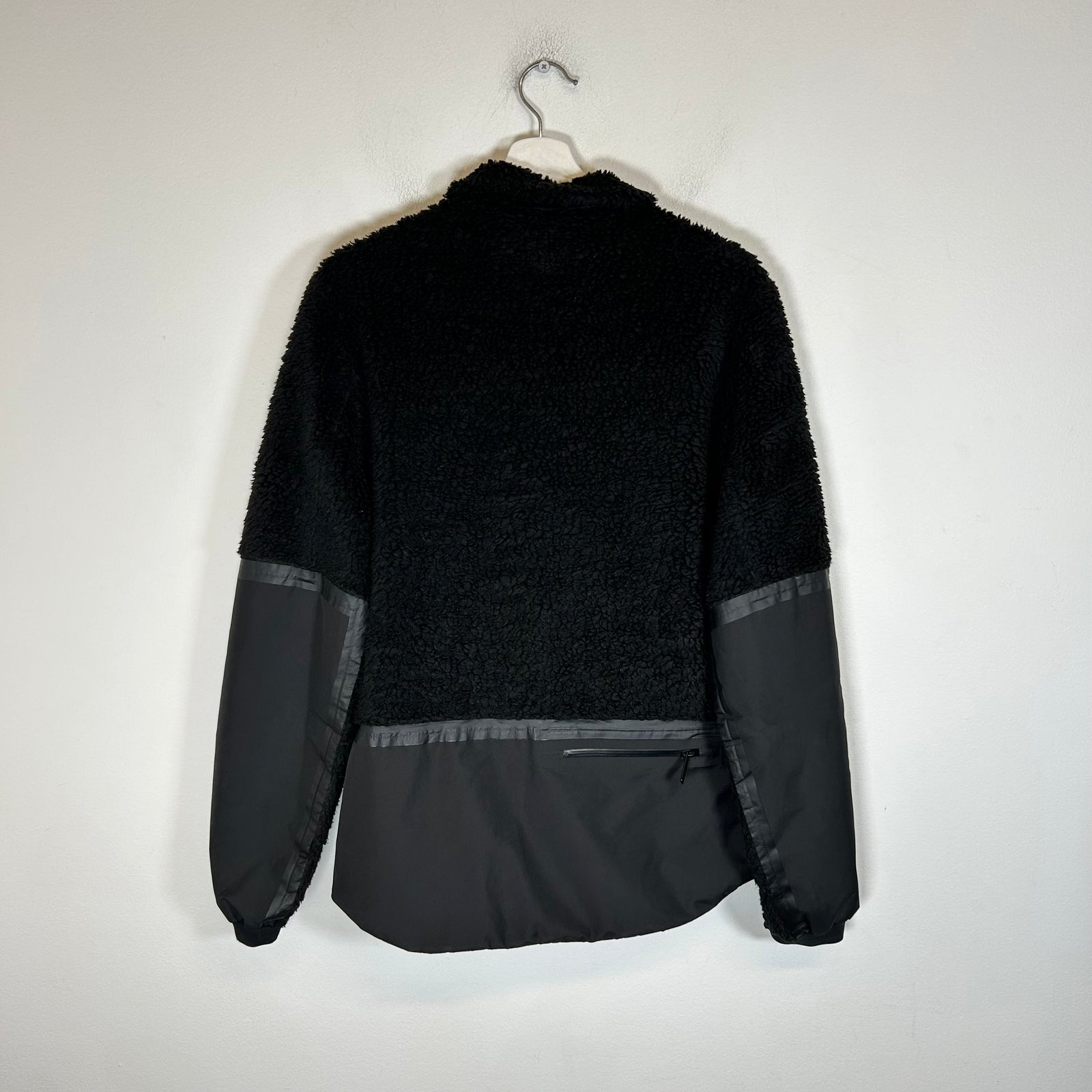Prada Black Recycled Fleece Technical Jacket Size S
