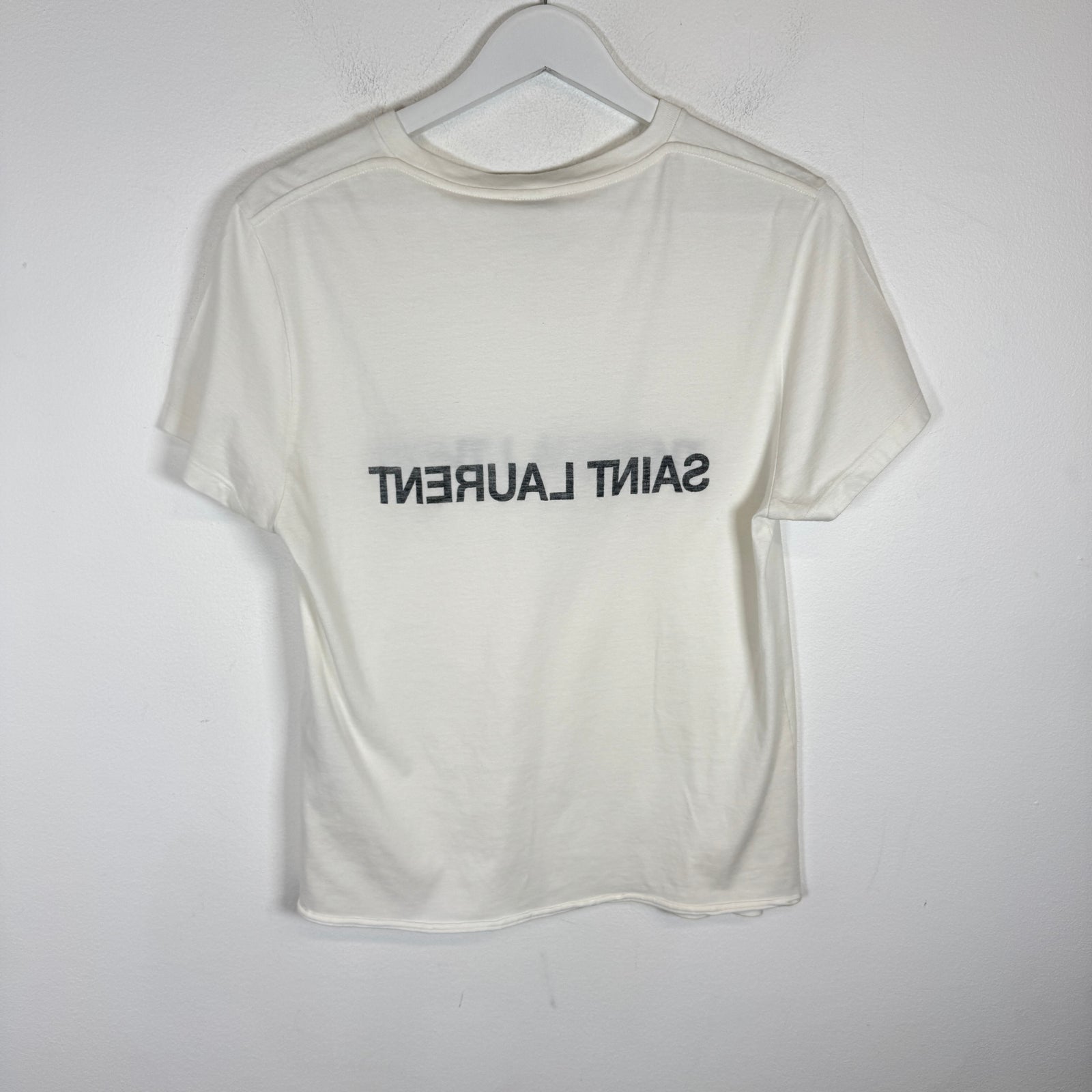 Saint Laurent White Reverse Tee Size S