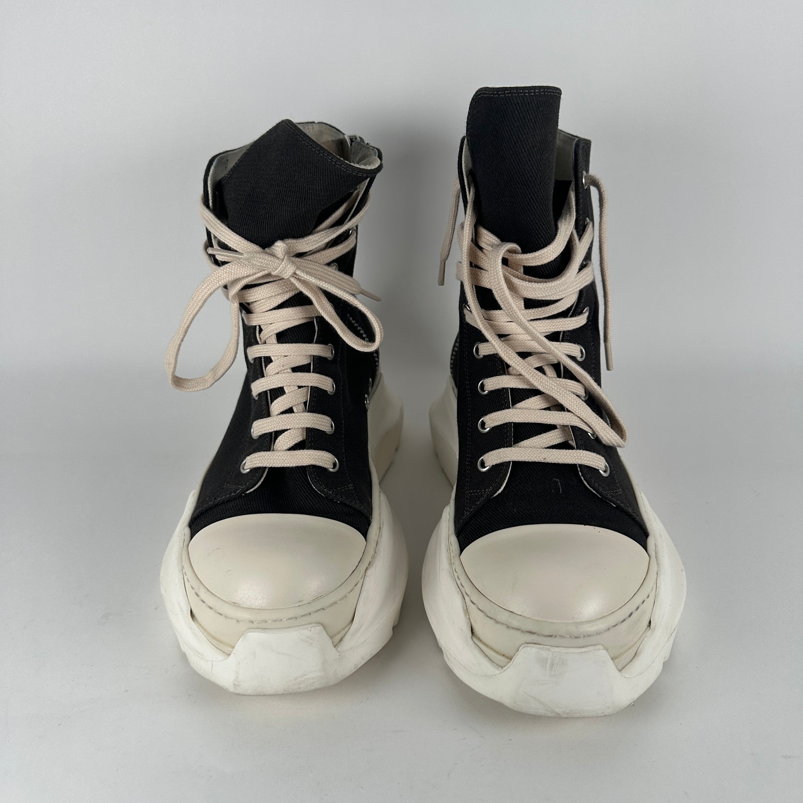 Rick Owens Canvas Abstract High-Tops Ramones Size 40