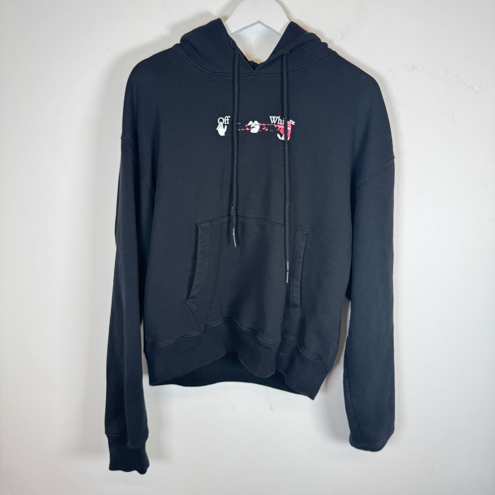 Off-White Black/Pink Acrylic Arrow Hoodie Size M