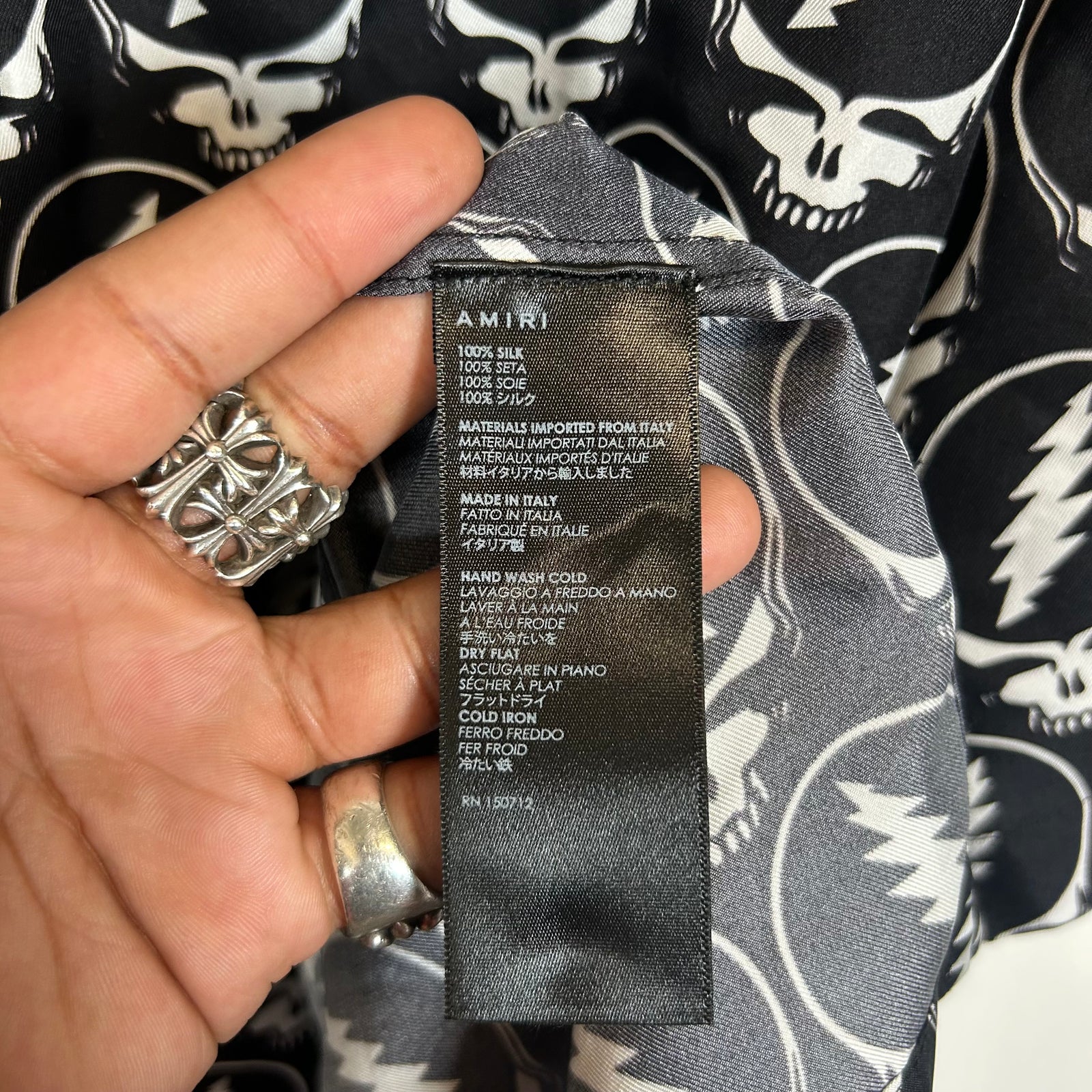 Amiri x Grateful Dead Skull Silk Shirt Size XXL