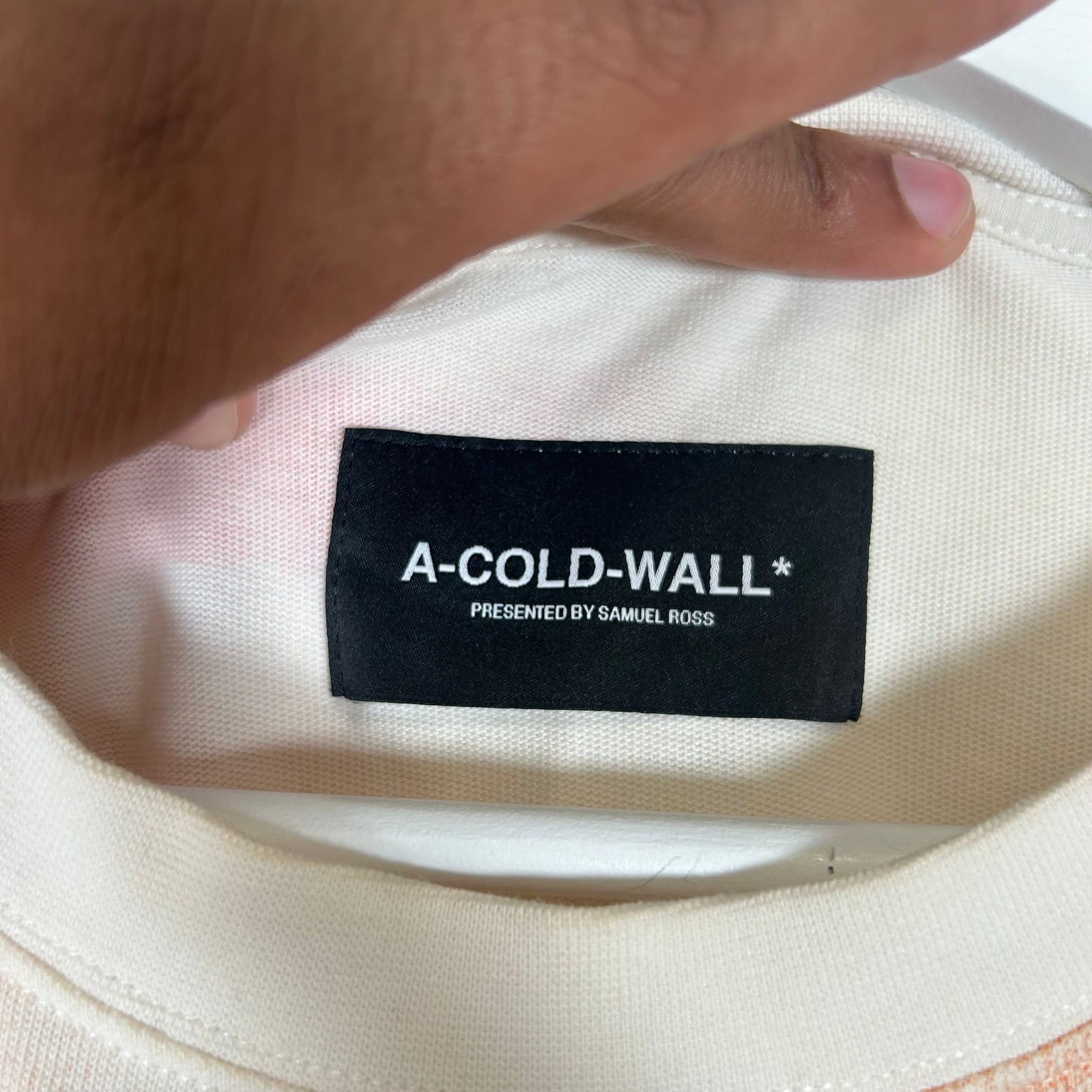 A-Cold-Wall White/Orange Brush Stroke T-shirt Size M