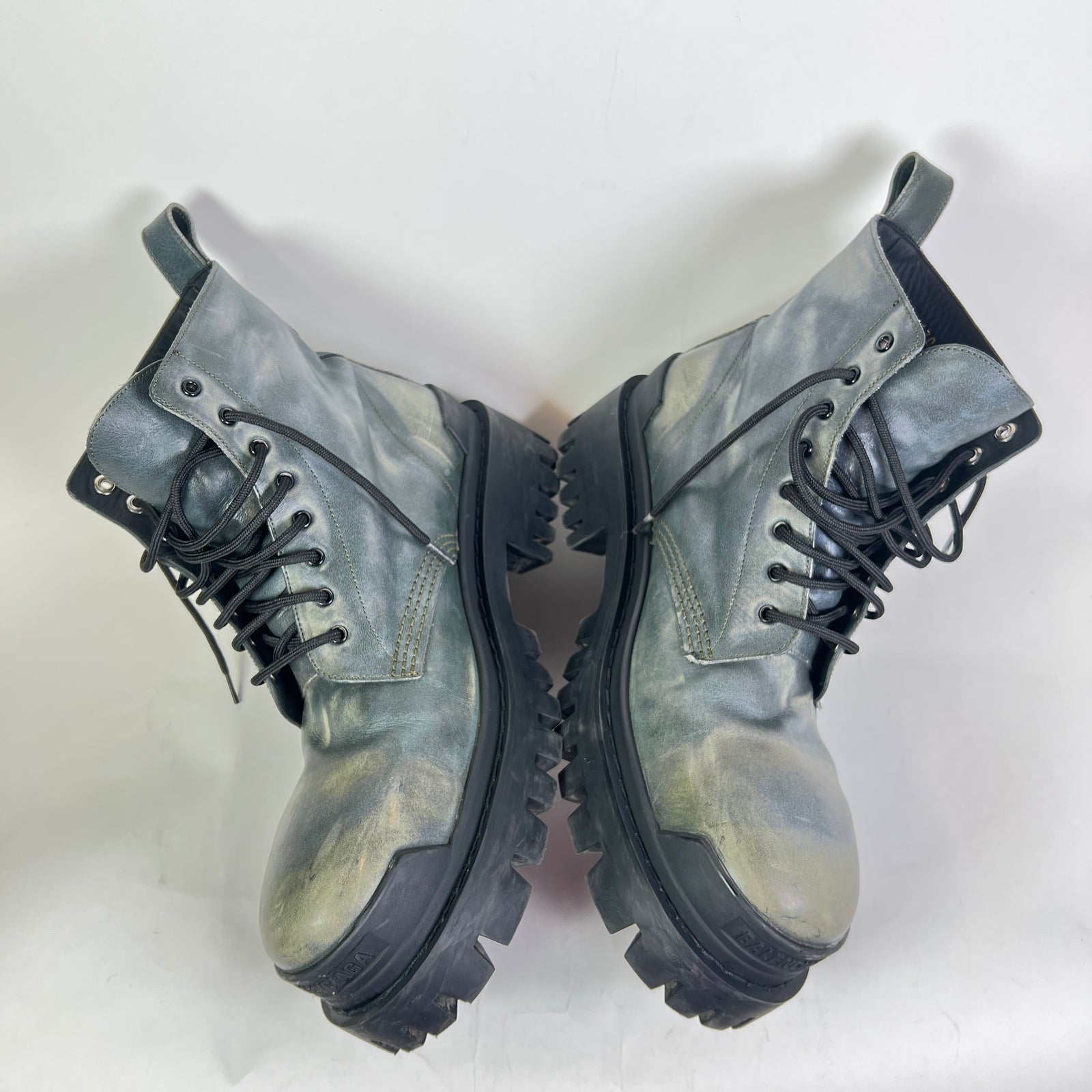 Balenciaga Worn Out Leather Strike Boots