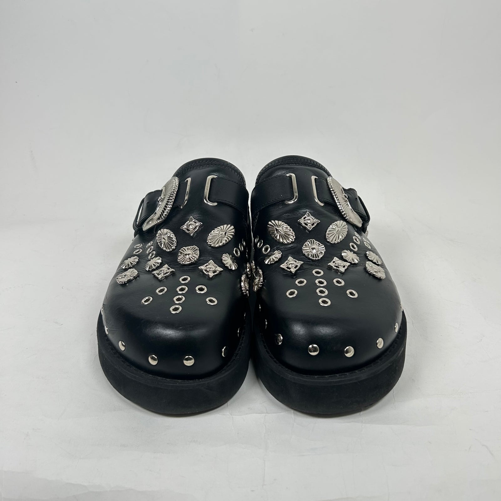 Toga Virilis Black Metal Sabot Loafer Size 43