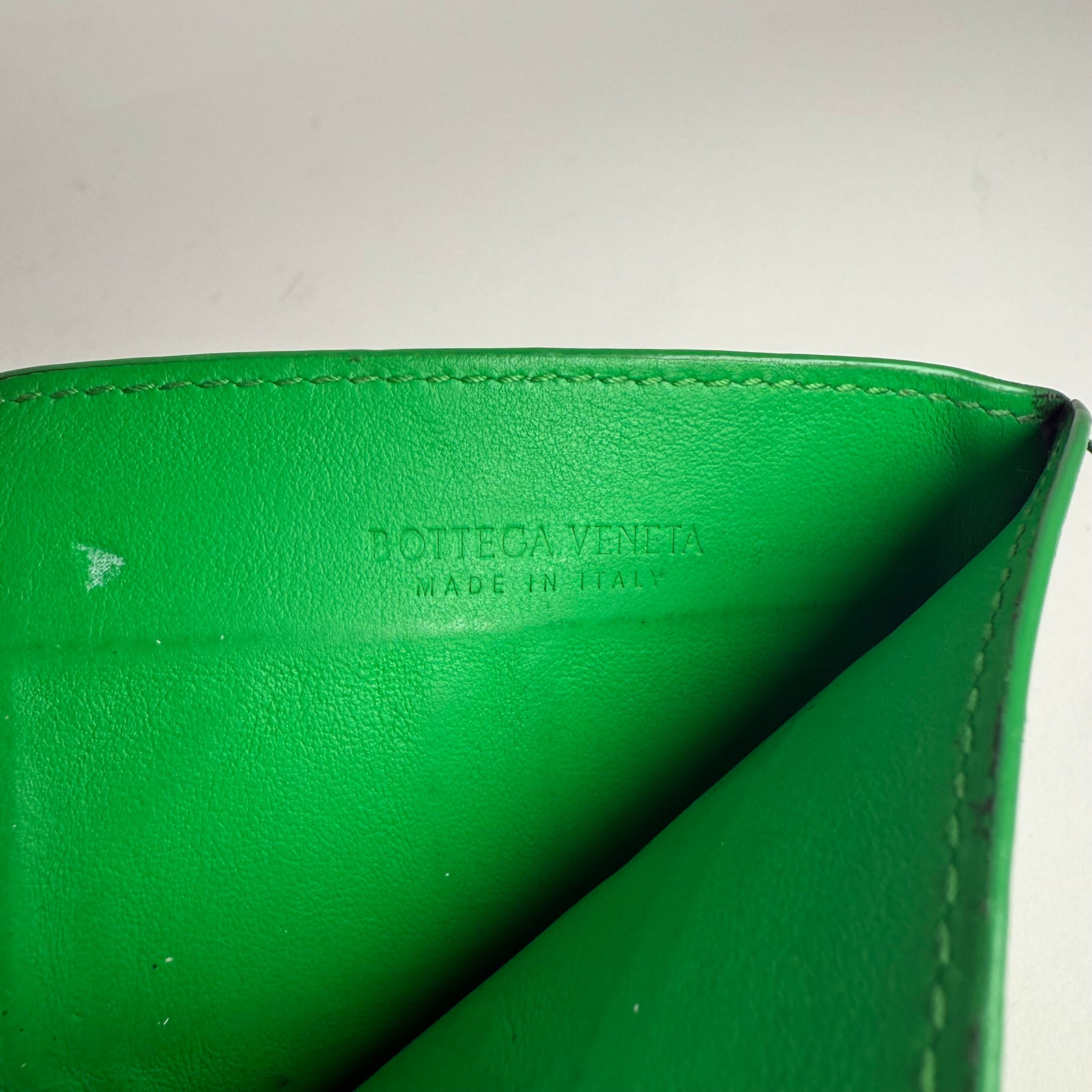 Bottega Veneta Green Quilted Cardholder