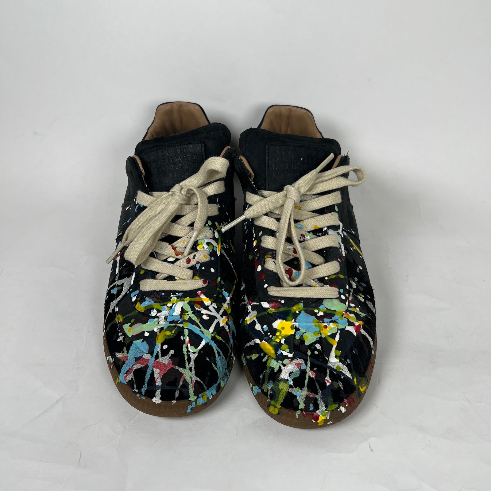 Maison Margiela Black Paint Splatter Gats Size 42
