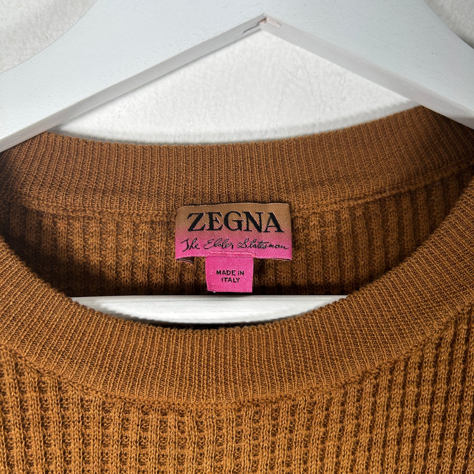 Zegna x The Elder Statesman Waffle Thermal Brown T-Shirt Size L