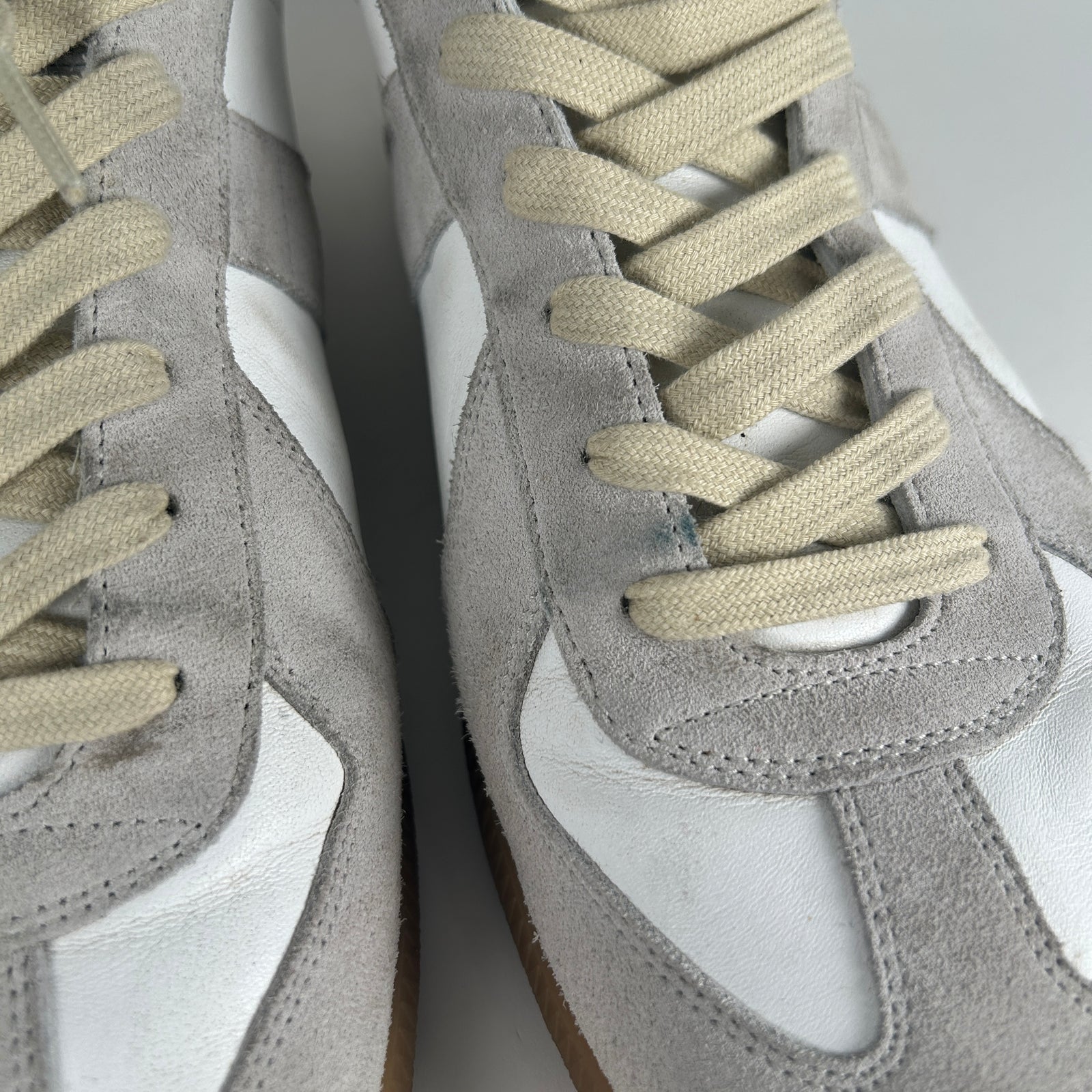 Maison Margiela White/Gray GAT Low-Top Sneaker Size 46