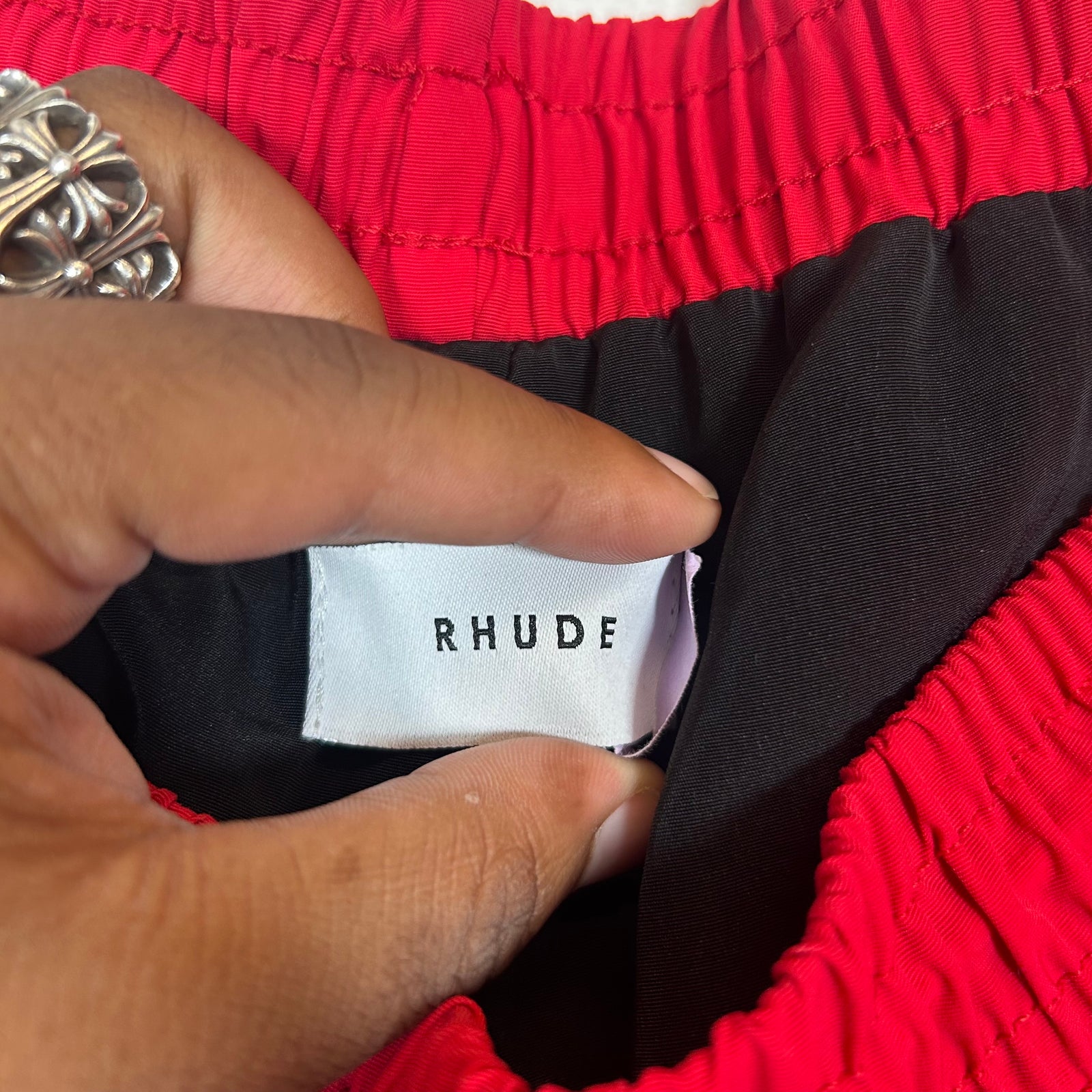 Rhude Red Logo Nylon Shorts Size XXL