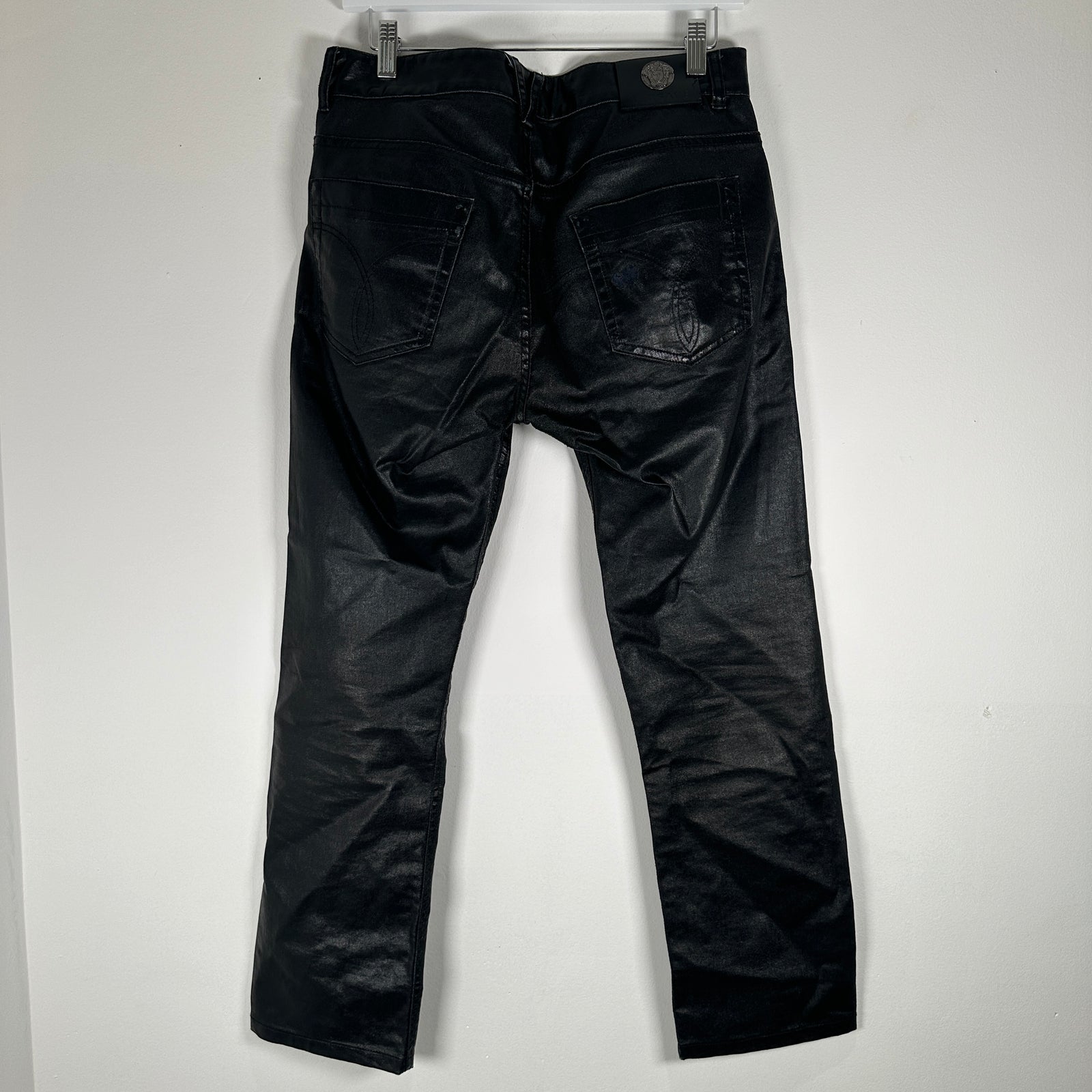 Versace Waxed Black Jeans Size 32