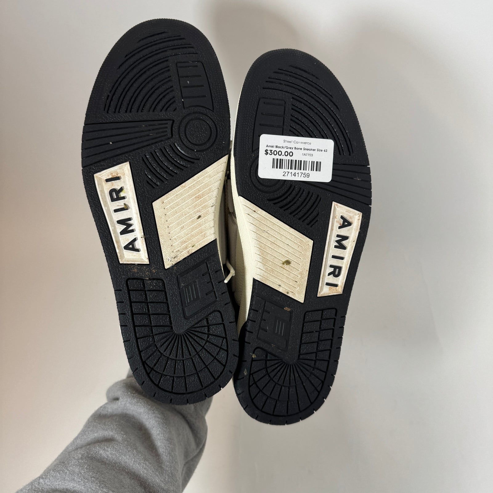 Amiri Black/Grey Bone Sneaker Size 42