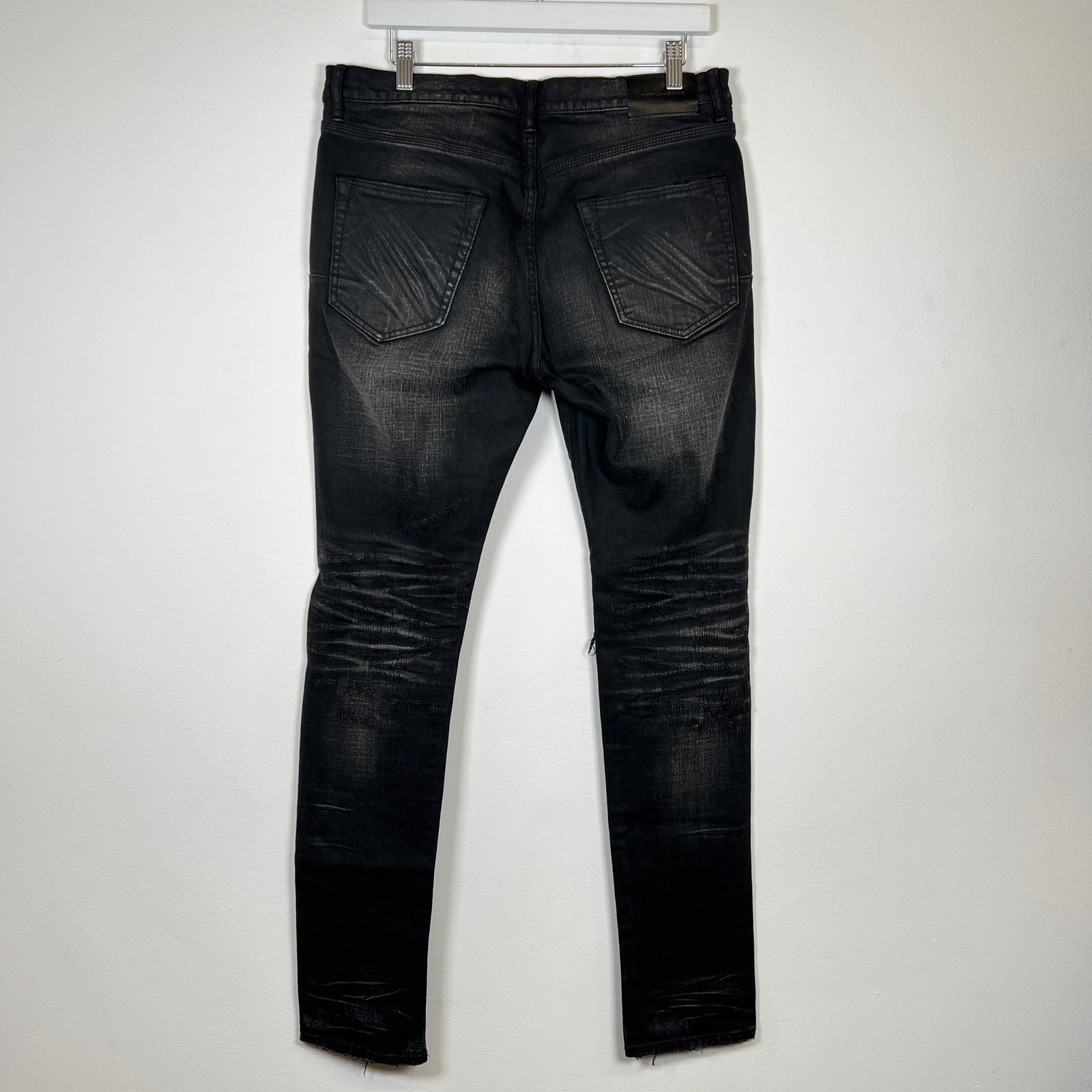 Purple Darkwash Distressed Jeans Sz 32