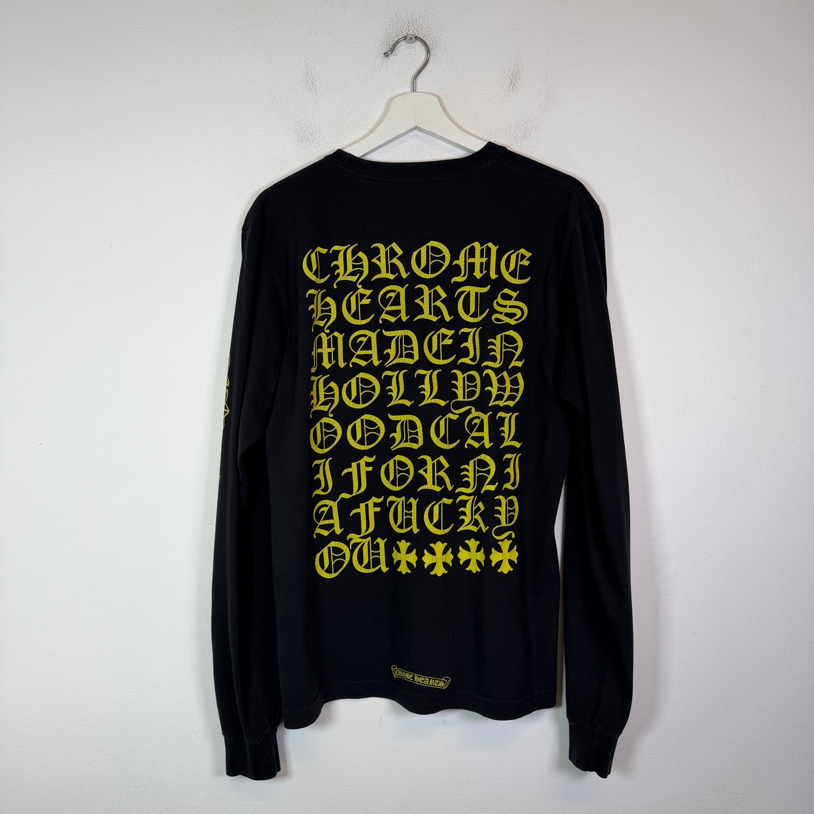 Chrome Hearts Black/Yellow Made In Hollywood Long-Sleeve Shirt Size M