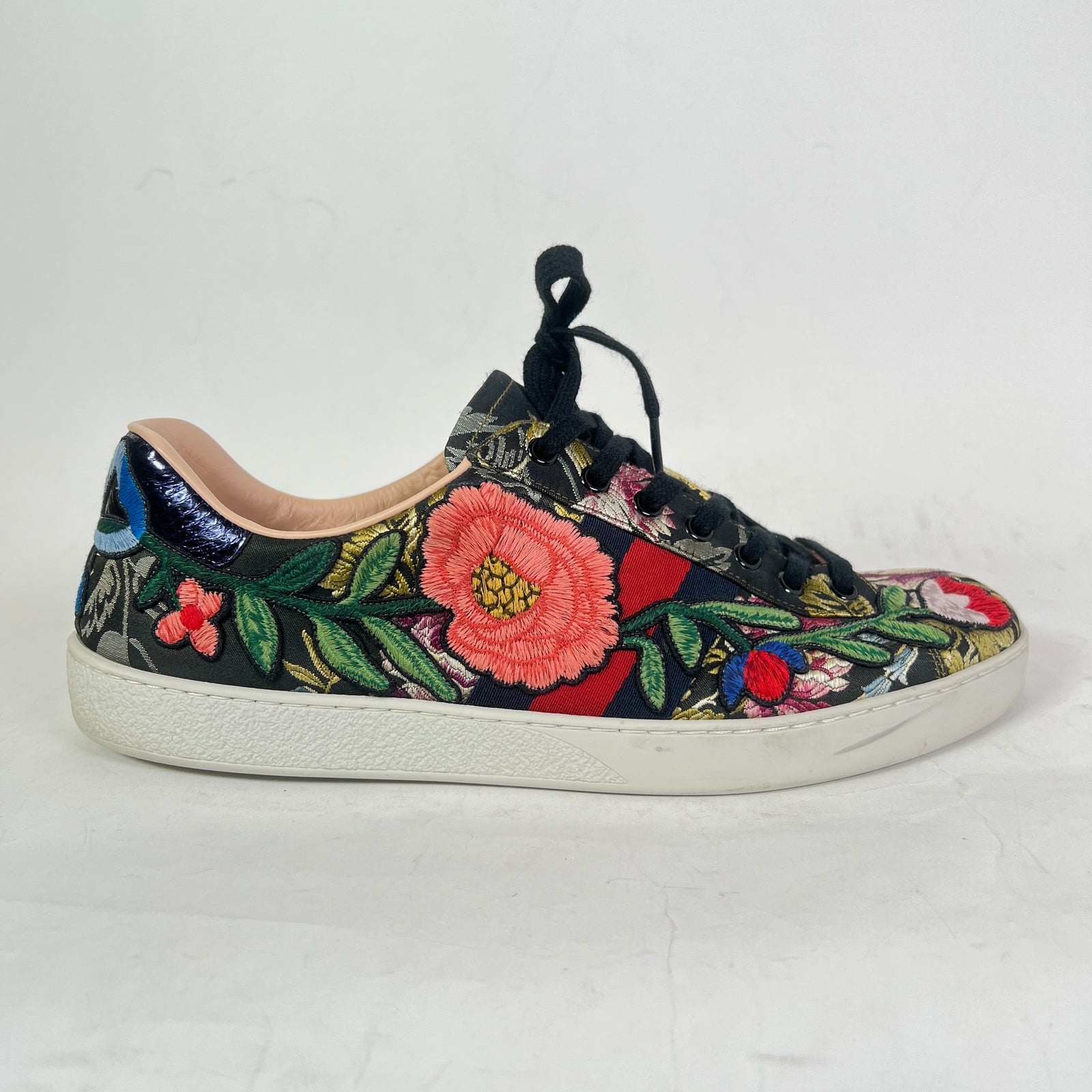 Gucci Floral Jacquard Ace Sneaker Size GG 10