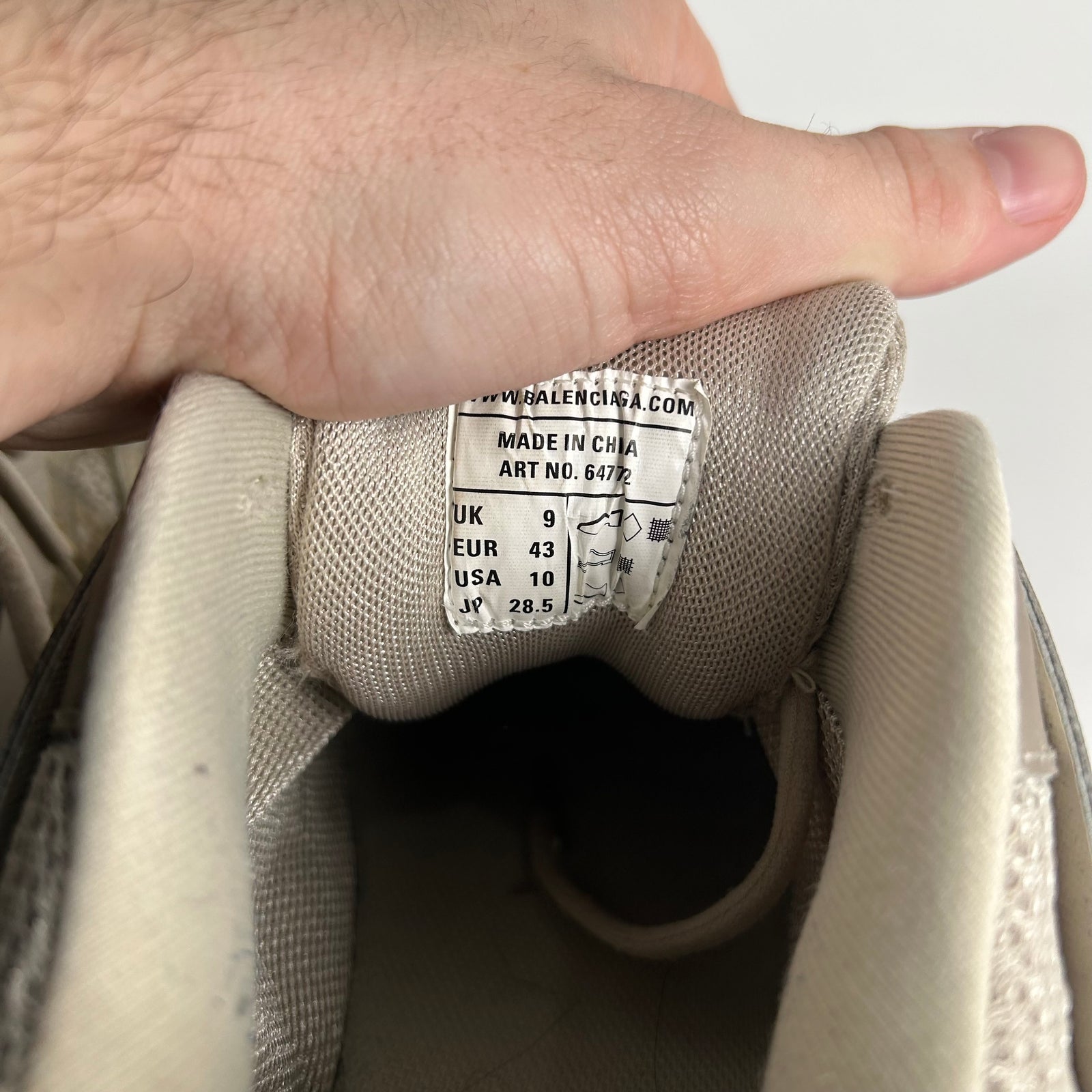 Balenciaga Track Light Beige Size 43