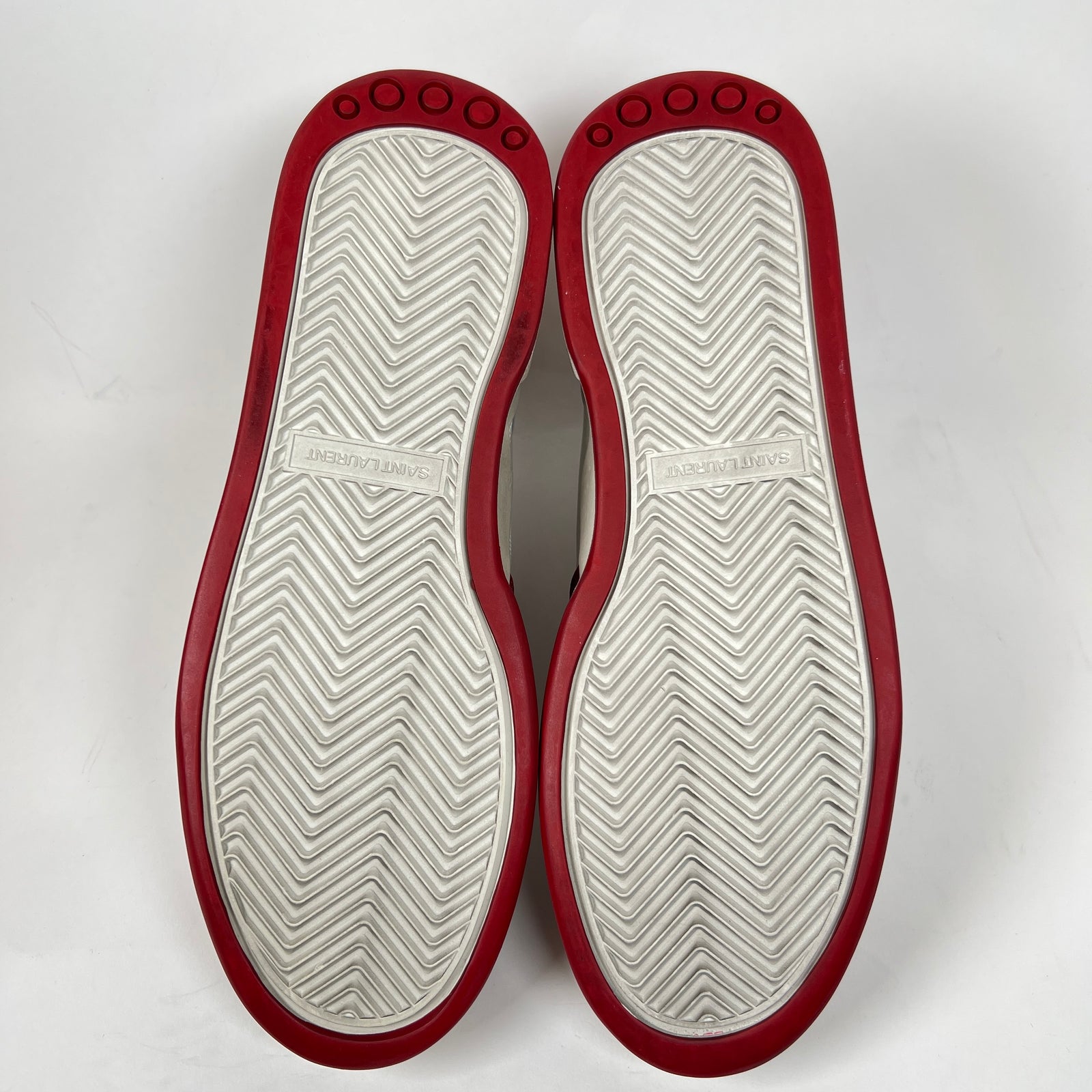Saint Laurent Red/White SL24 High-Top Sneaker Size 41