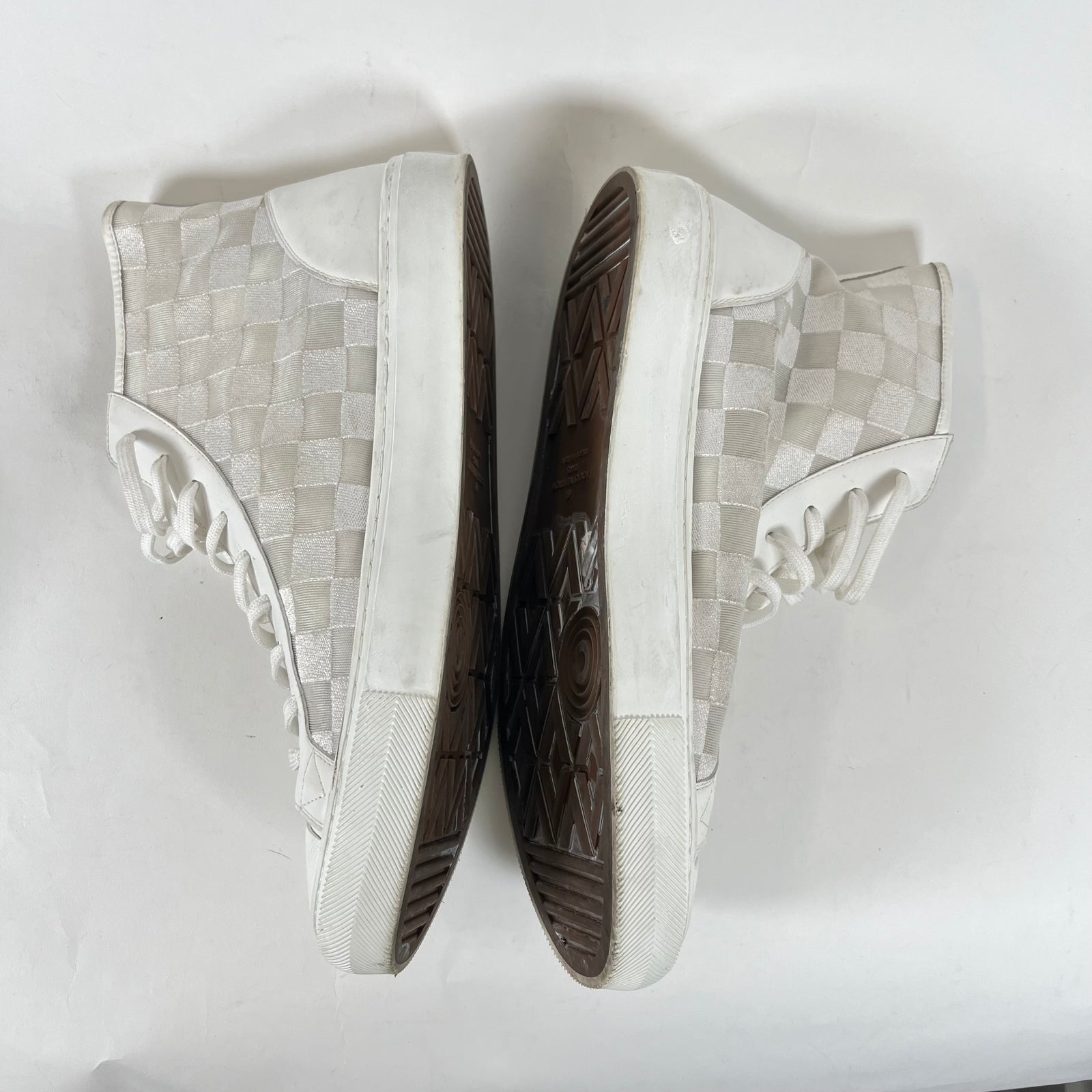 Louis Vuitton White Damier Tattoo High Tops LV 9