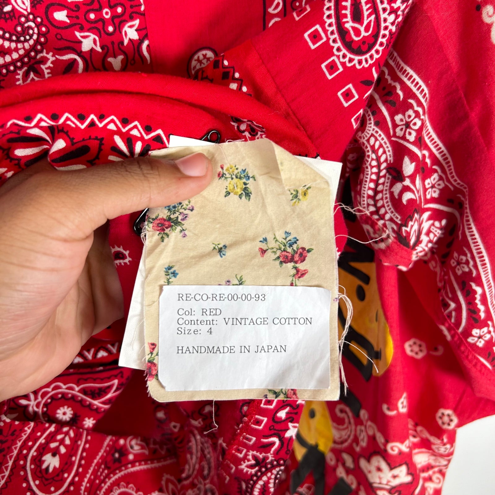 Readymade Red Bandana Longsleeve 'Sleeping Shirt' Size 4