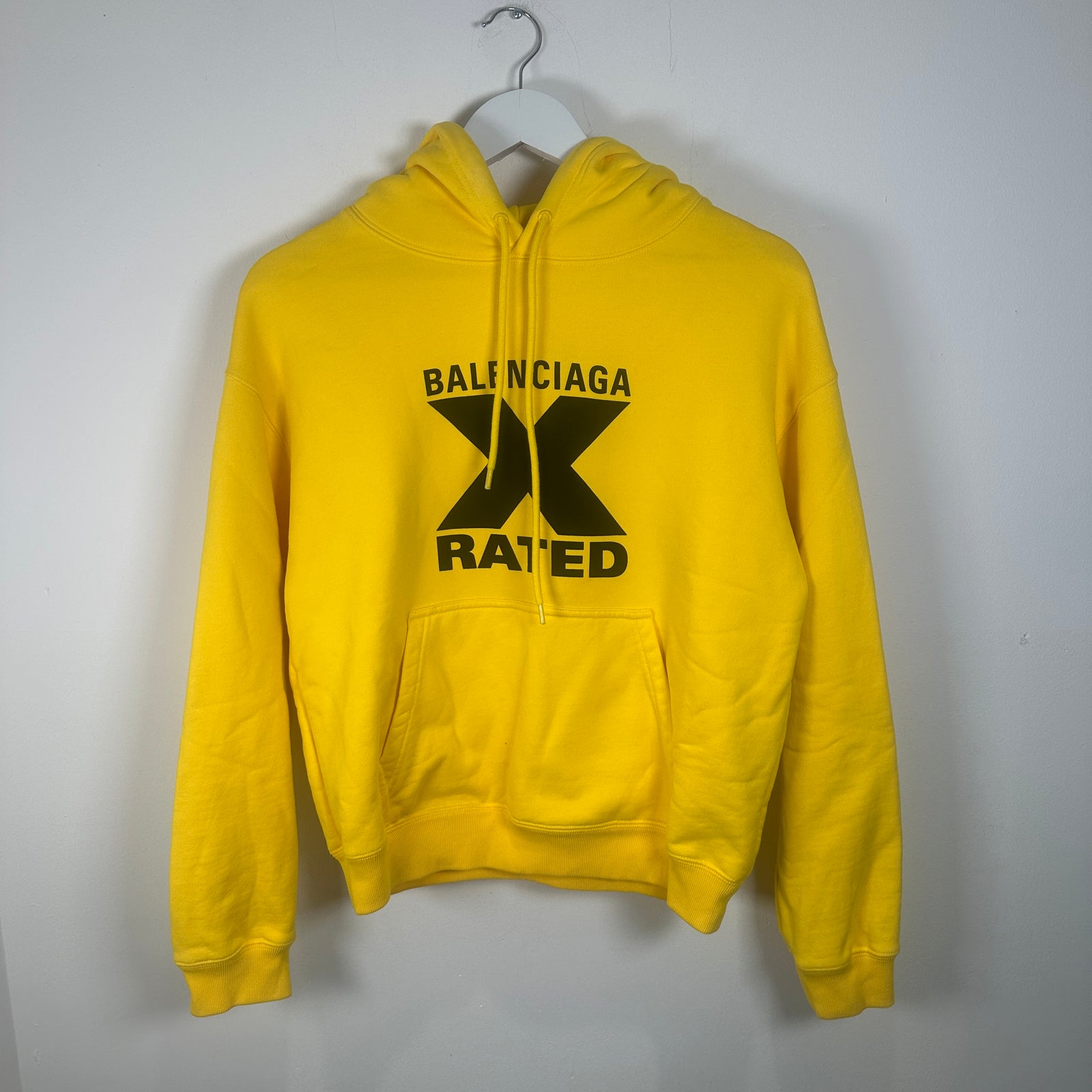 Balenciaga Yellow X Rated Womens Hoodie Size S