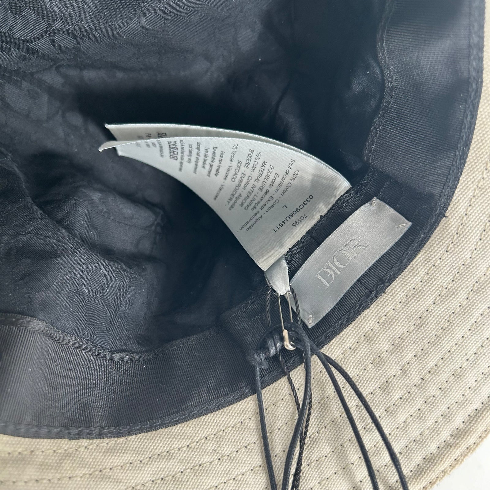 Dior x Cactus Jack Script Logo Black Bucket Hat Size L