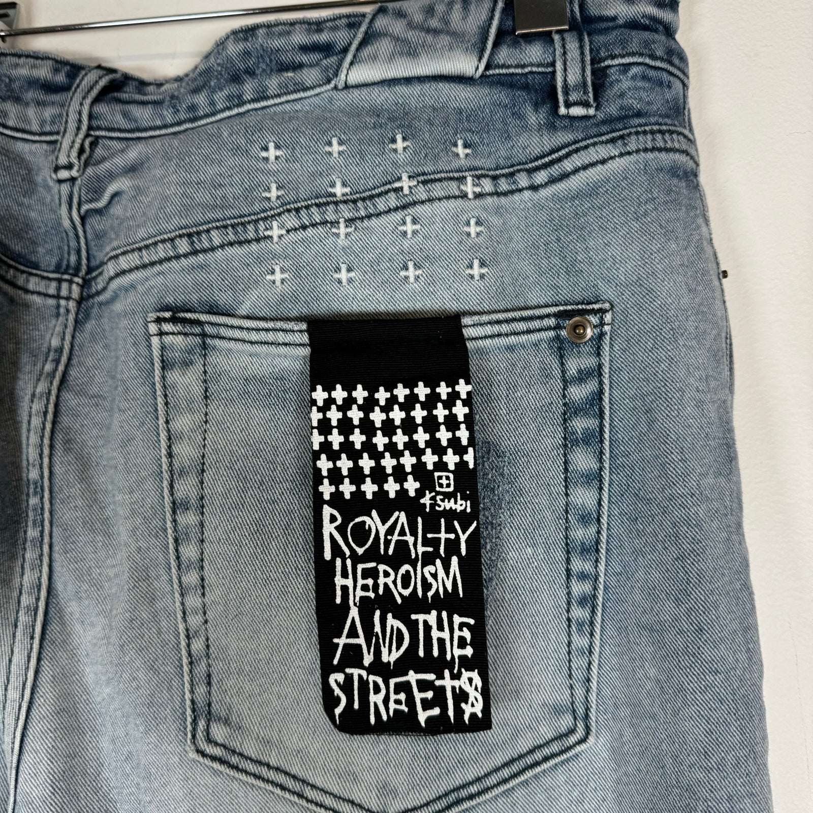 Ksubi Lightwash Distressed Denim Jeans Size 36