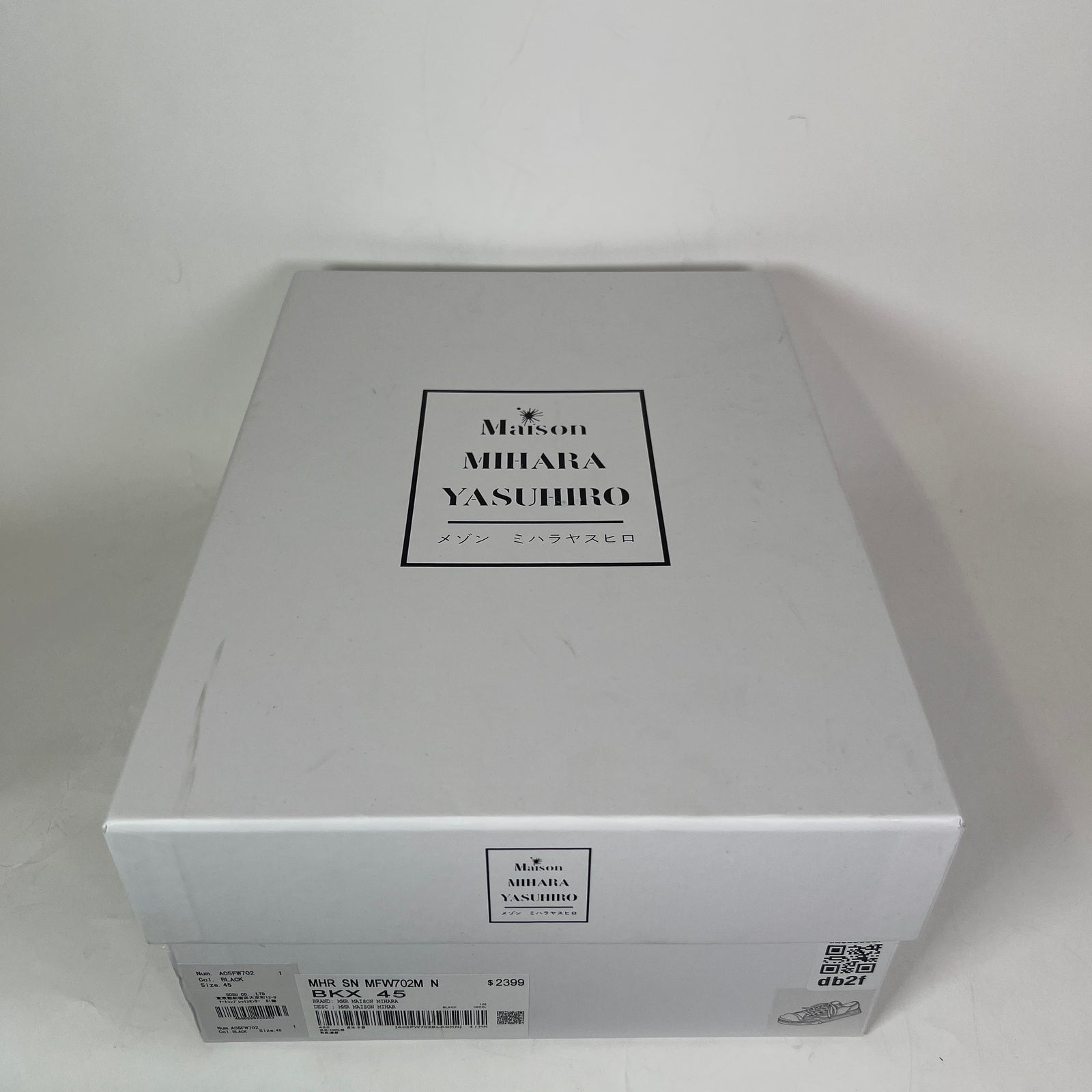 Maison Mihara Yasuhiro Black/White Hank OG Sole Canvas Low-Top Sneaker Size 45