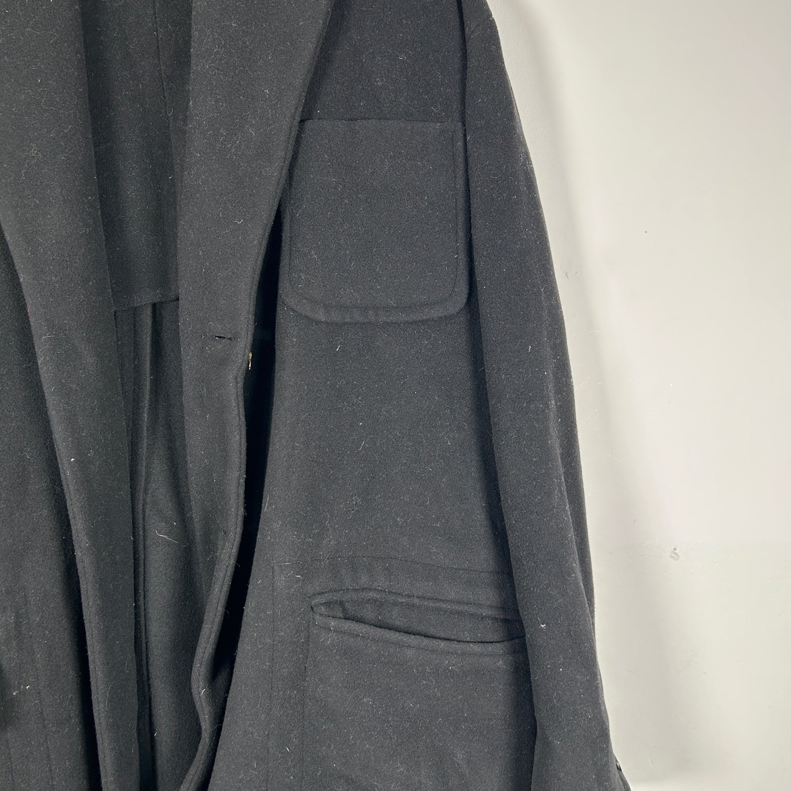 Dolce Gabbana Black Wool Trench Coat Size XL
