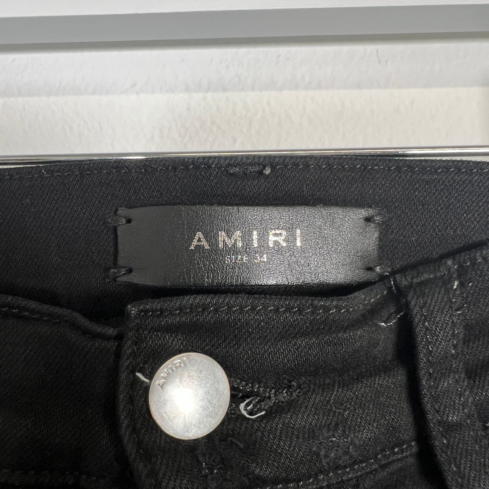 Amiri Thrashed Black Jeans Size 34