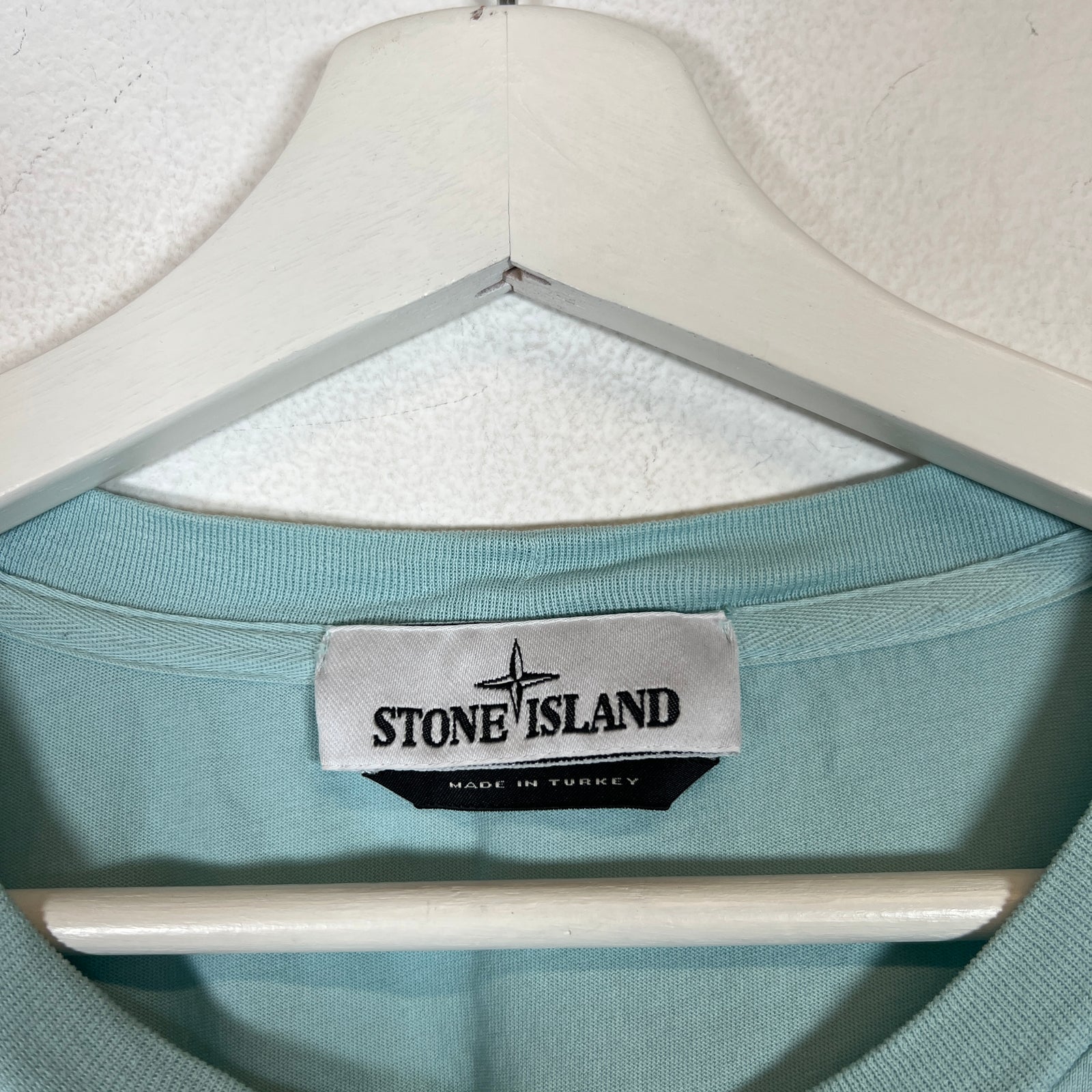 Stone Island Light Blue Compass Patch Logo T-Shirt Size XXL