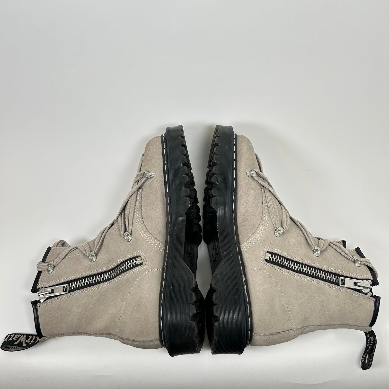 Rick Owens x Doc Martens Grey Suede Bex Boots Size 45