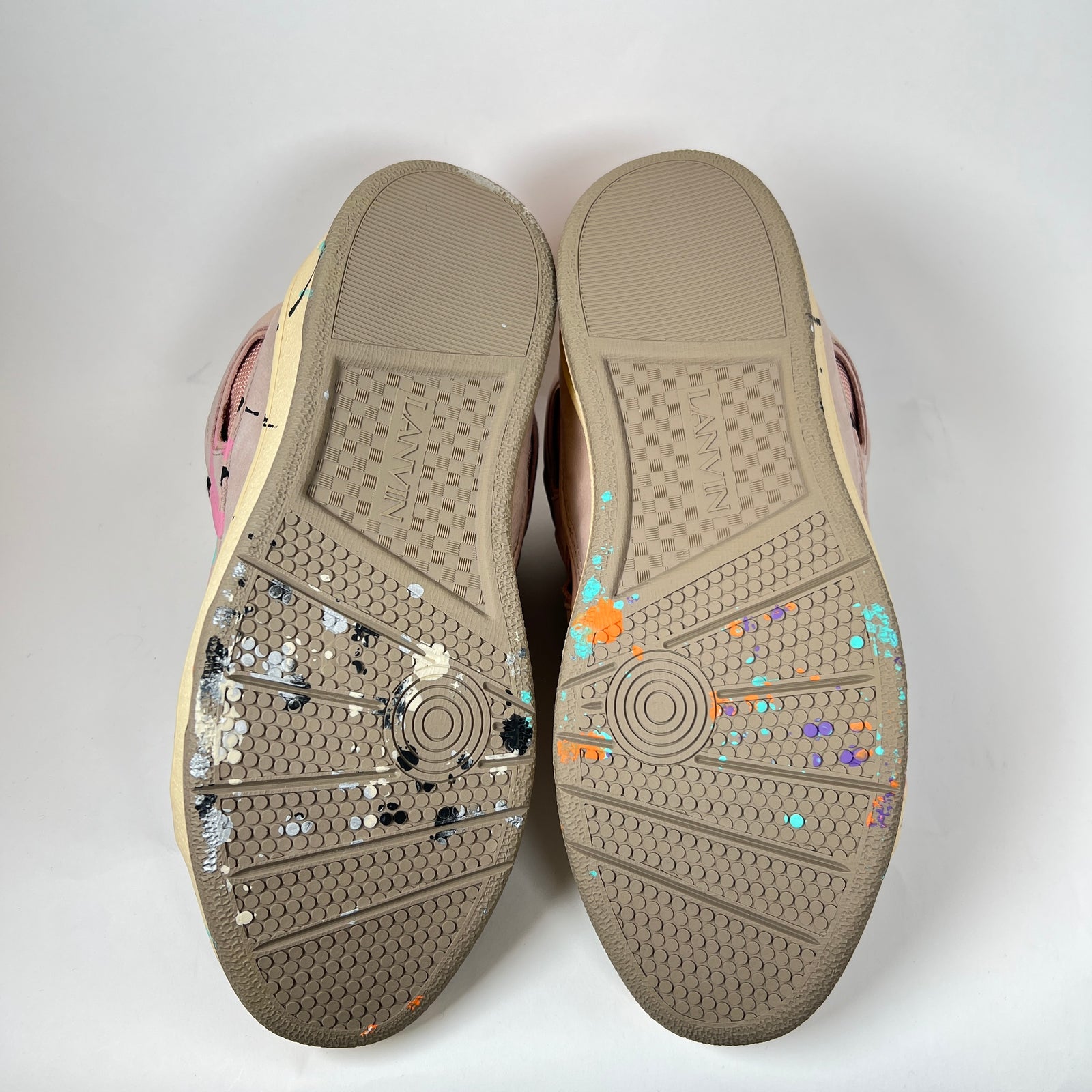 Lanvin x Gallery Dept Pink Paint Splatter Curb Sneaker Size 45