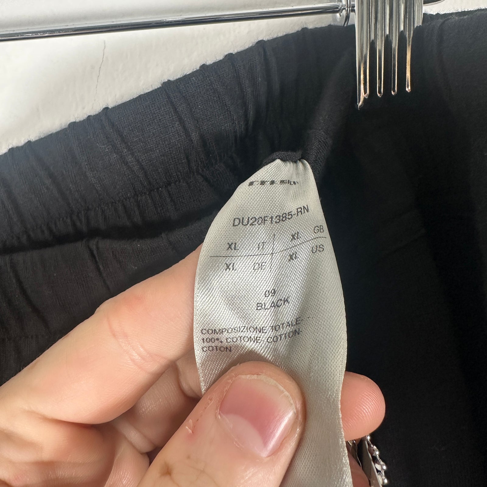 Rick Owens Black Thin Sweatpants Size XL