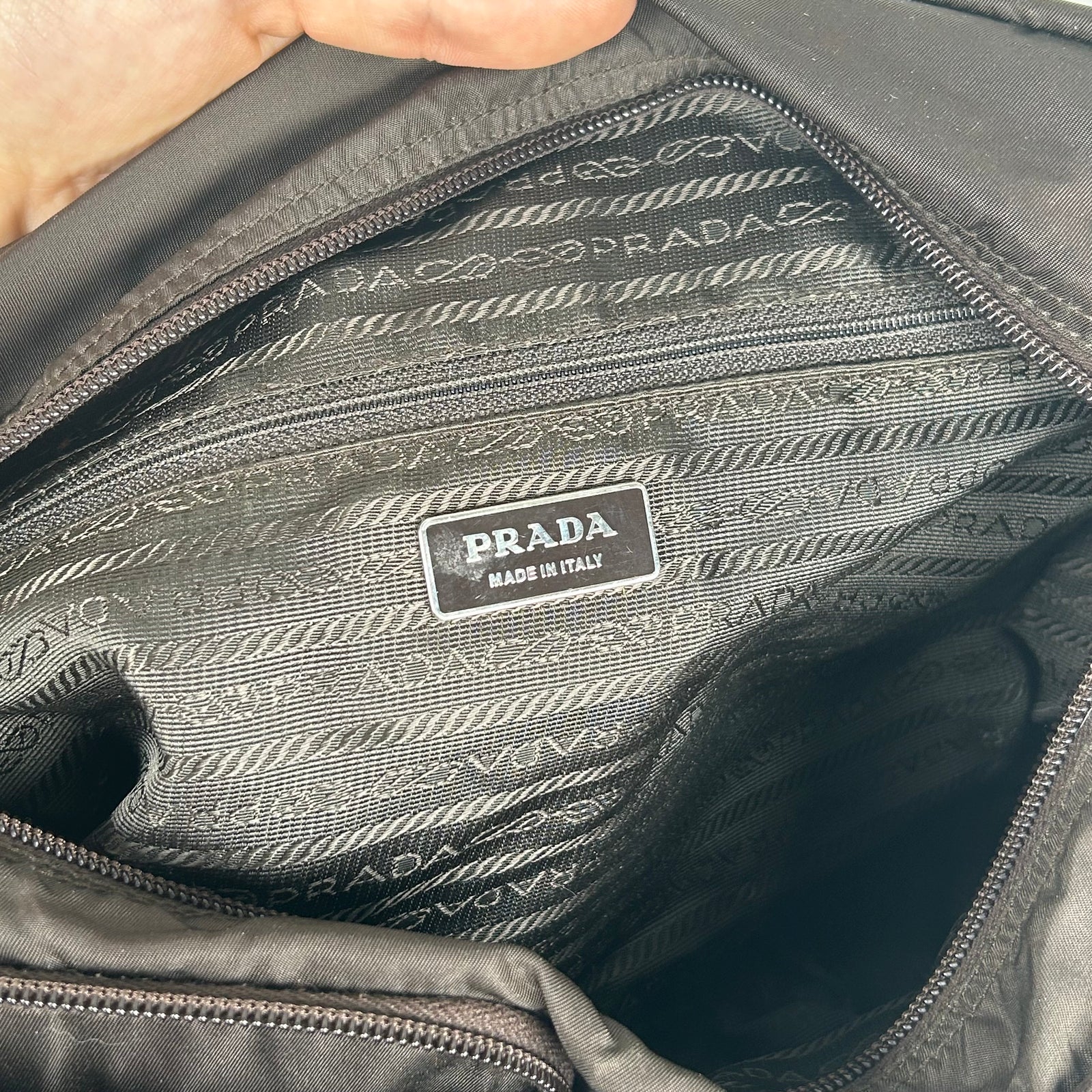 Prada Brown Messenger Buckle Bag