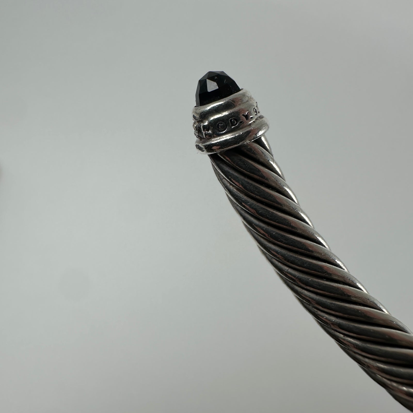 David Yurman Onyx & Diamond Cable Cuff Bracelet