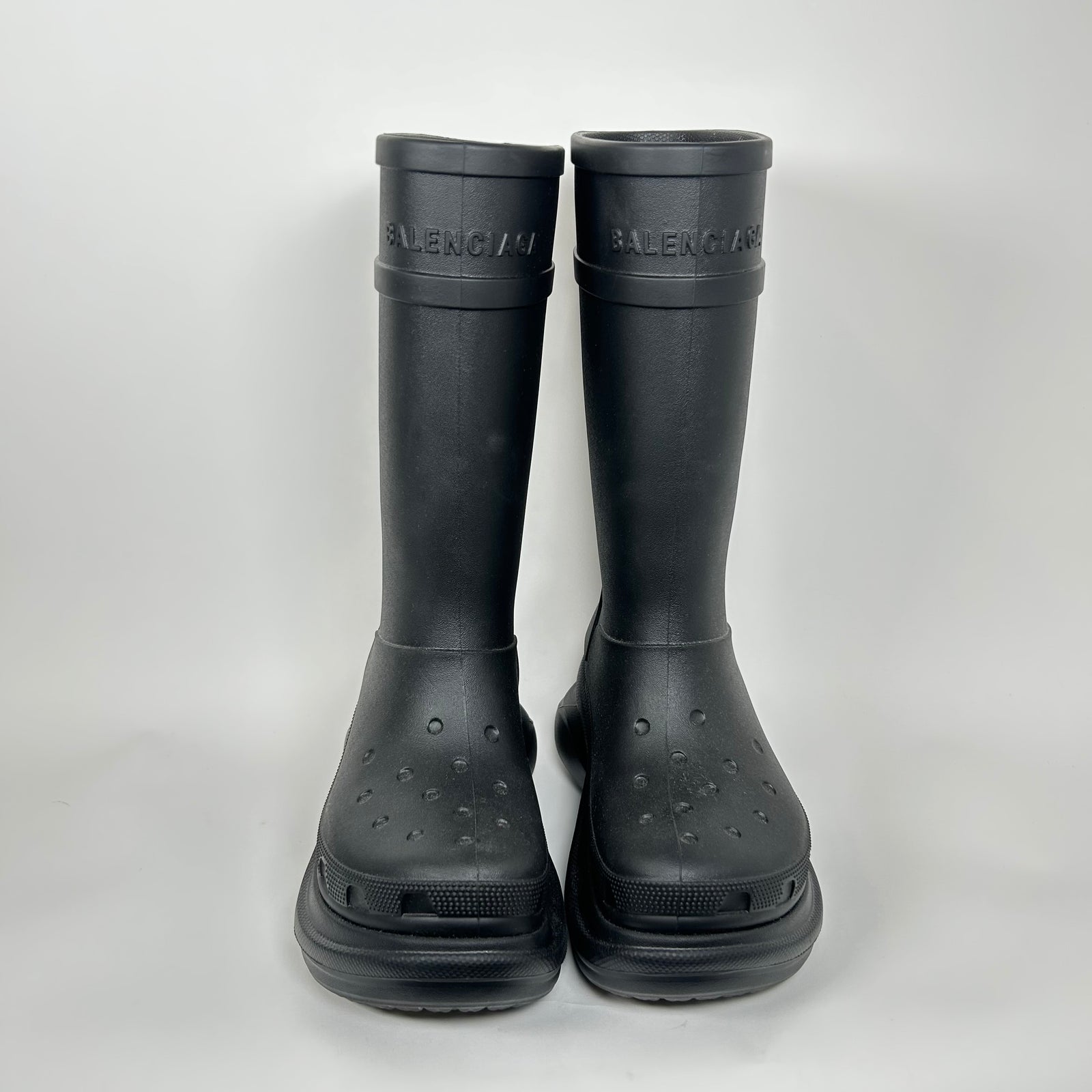 Balenciaga x Croc Black Rubber Boots Size 36