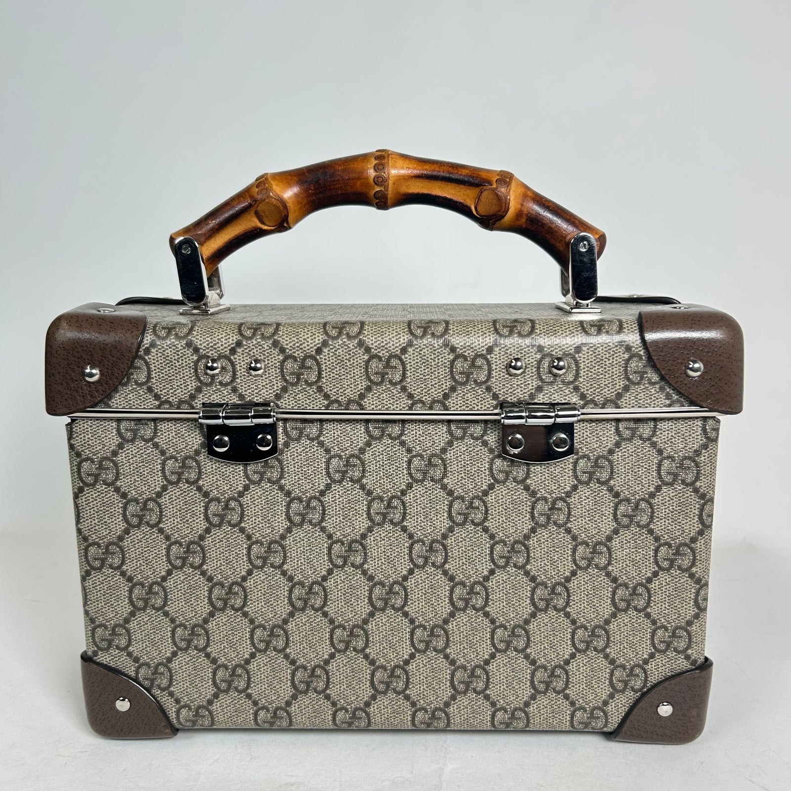 Gucci Bamboo GG Supreme Globe-Trotter Vanity Case