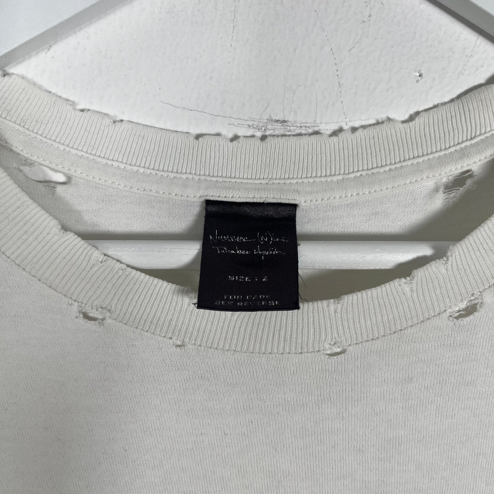 Number (N)ine White 'Shut Up' T-Shirt Size 2